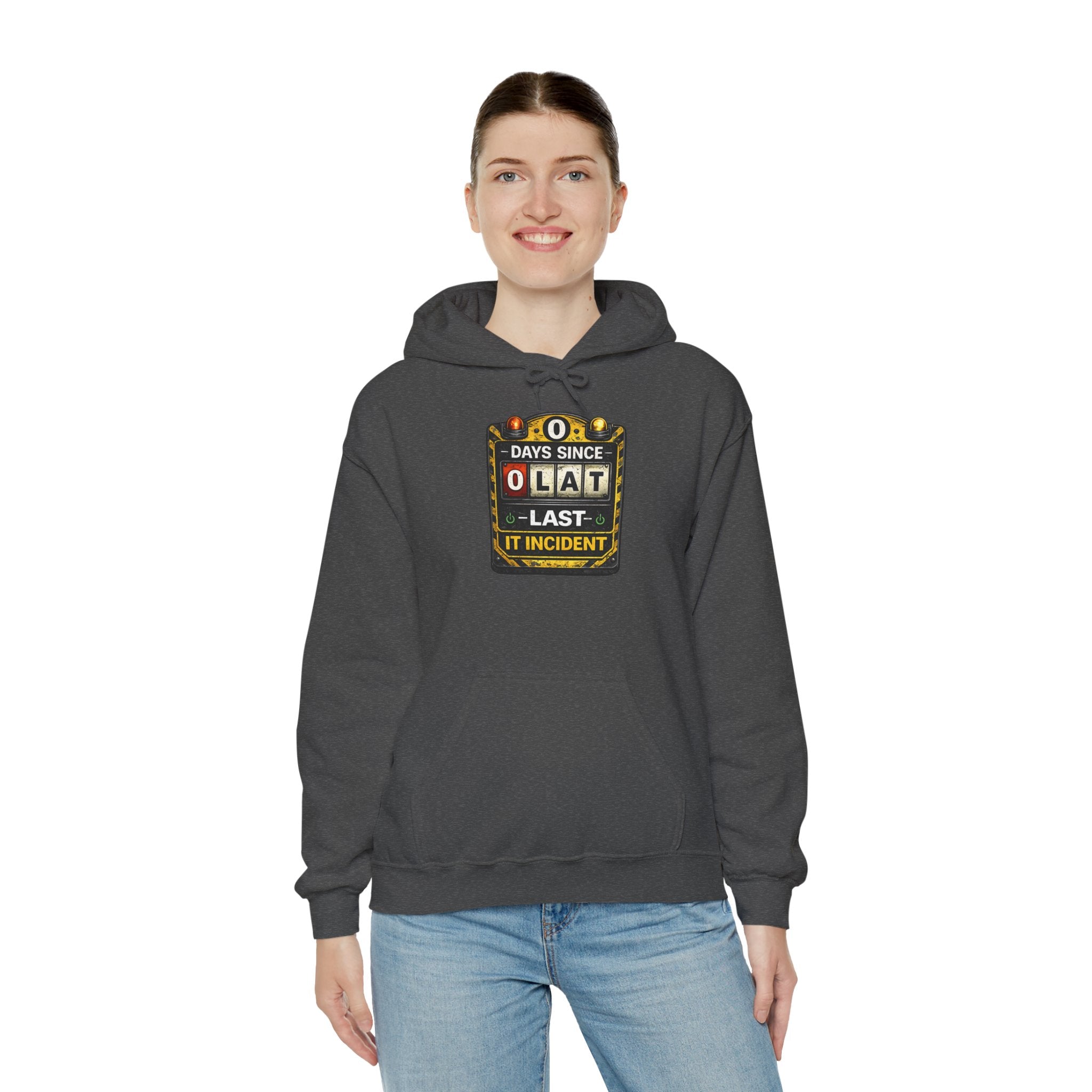"0 Days Since Last IT Incident" Tech Humor Unisex Heavy Blend™ Hoodie