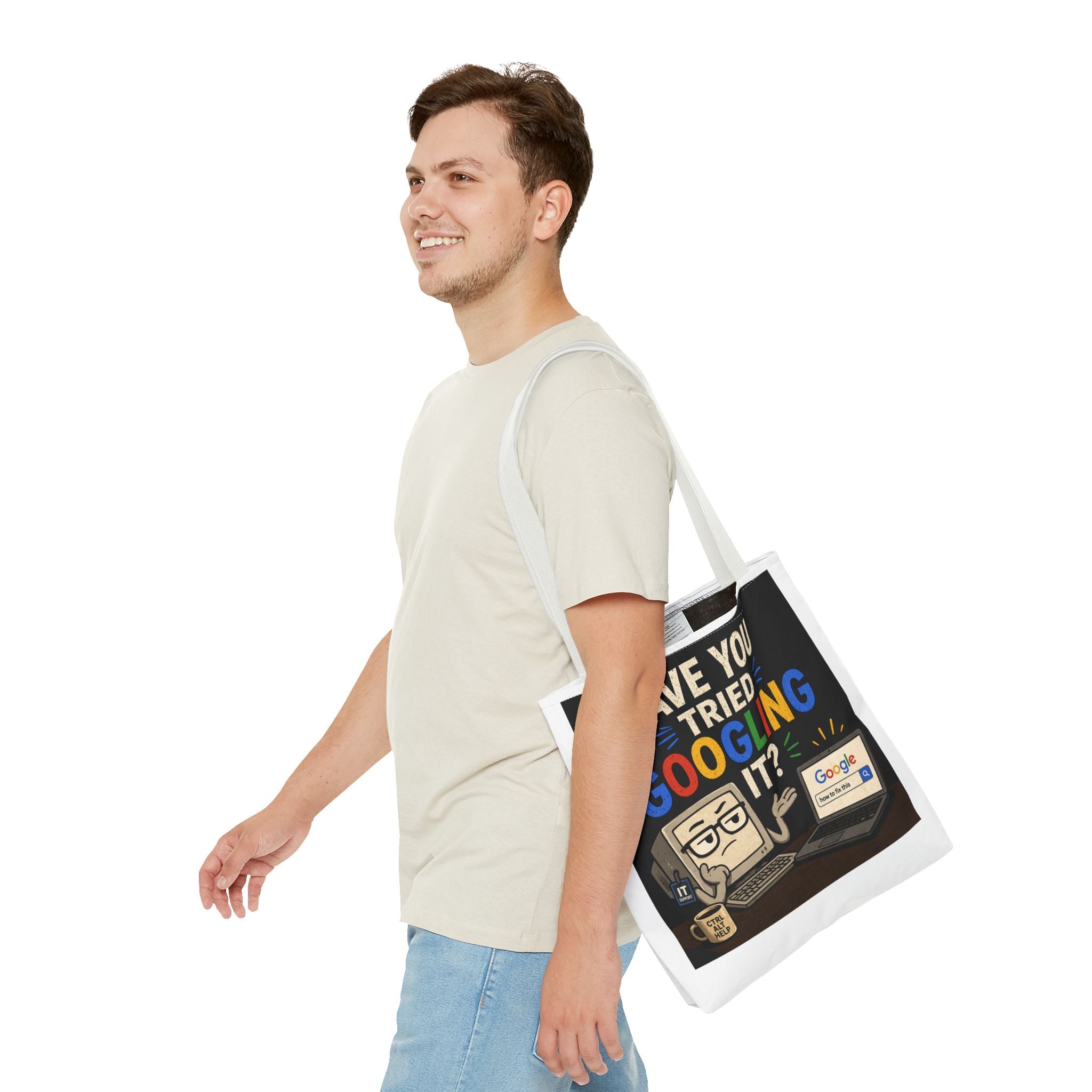 "Have You Tried Googling It?" Tote Bag – Funny Geek IT Humor Laptop Shopper