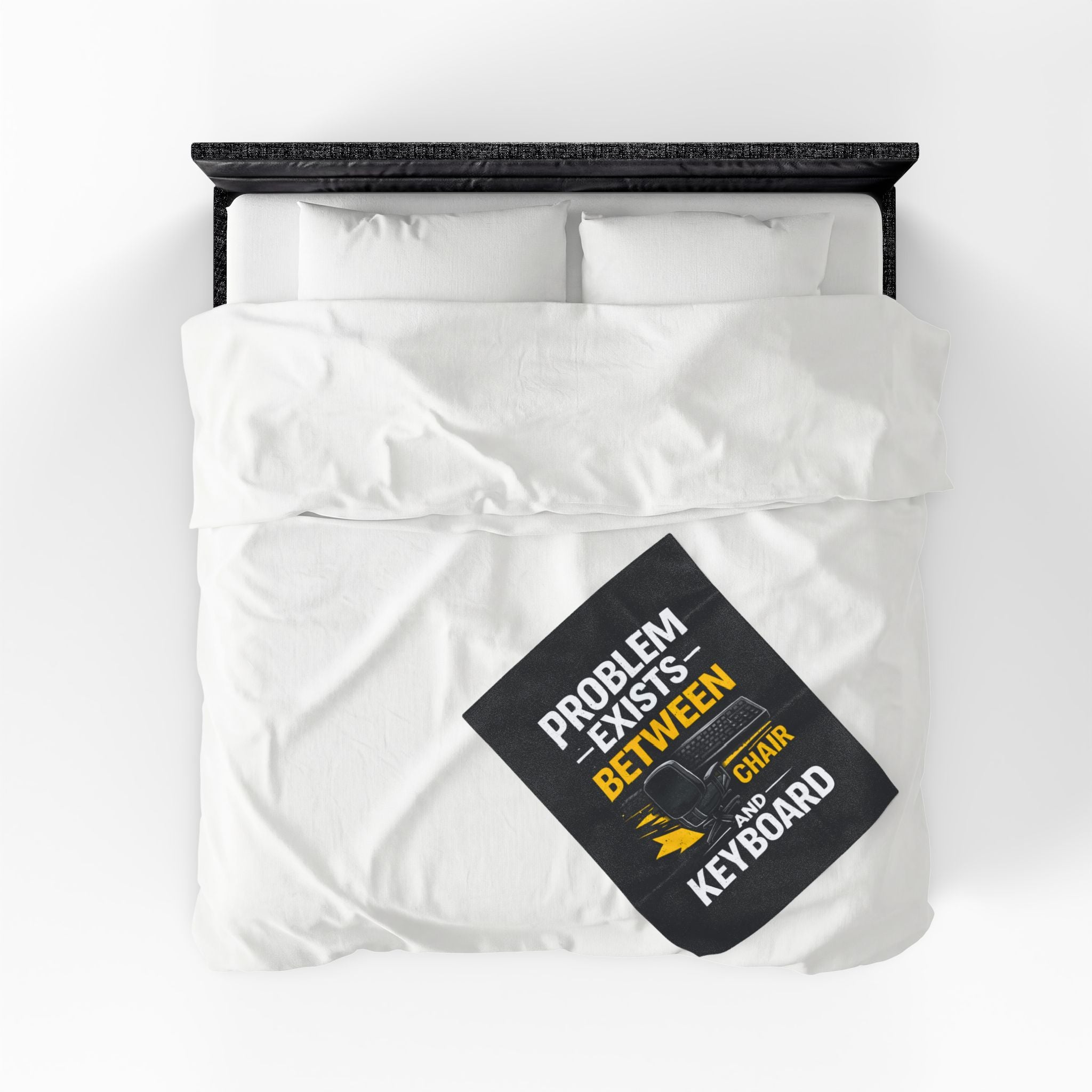 "Problem Exists Between Chair and Keyboard" Tech Humor Velveteen Throw Funny IT Funny Office Blanket