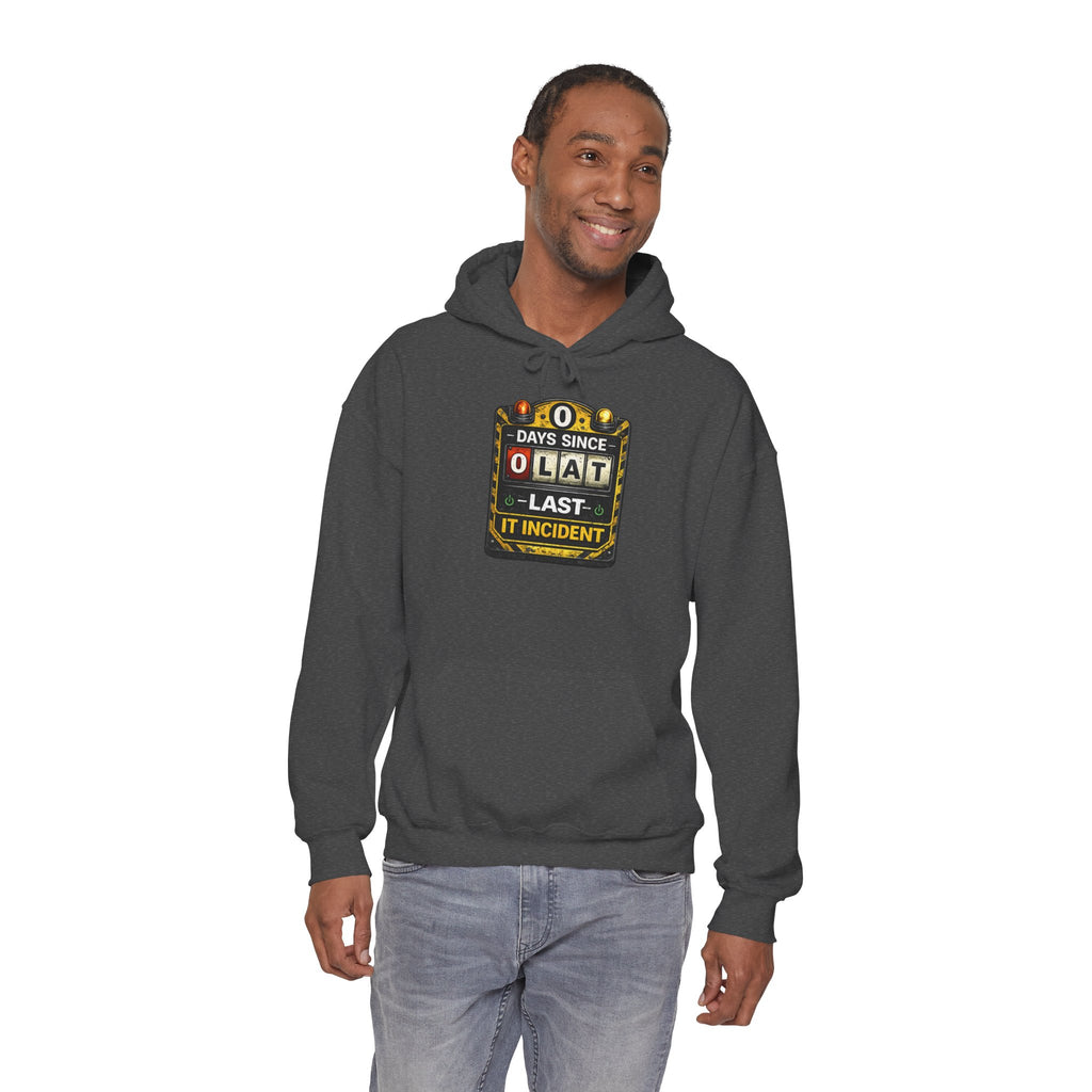 "0 Days Since Last IT Incident" Tech Humor Unisex Heavy Blend™ Hoodie