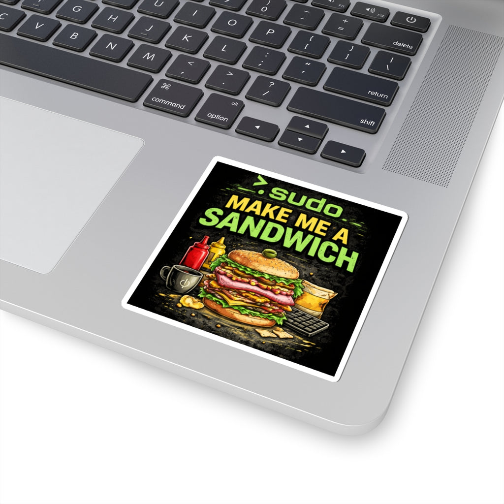 ">. Sudo Make Me A Sandwich" Geek Humor Funny IT Kiss-Cut Stickers