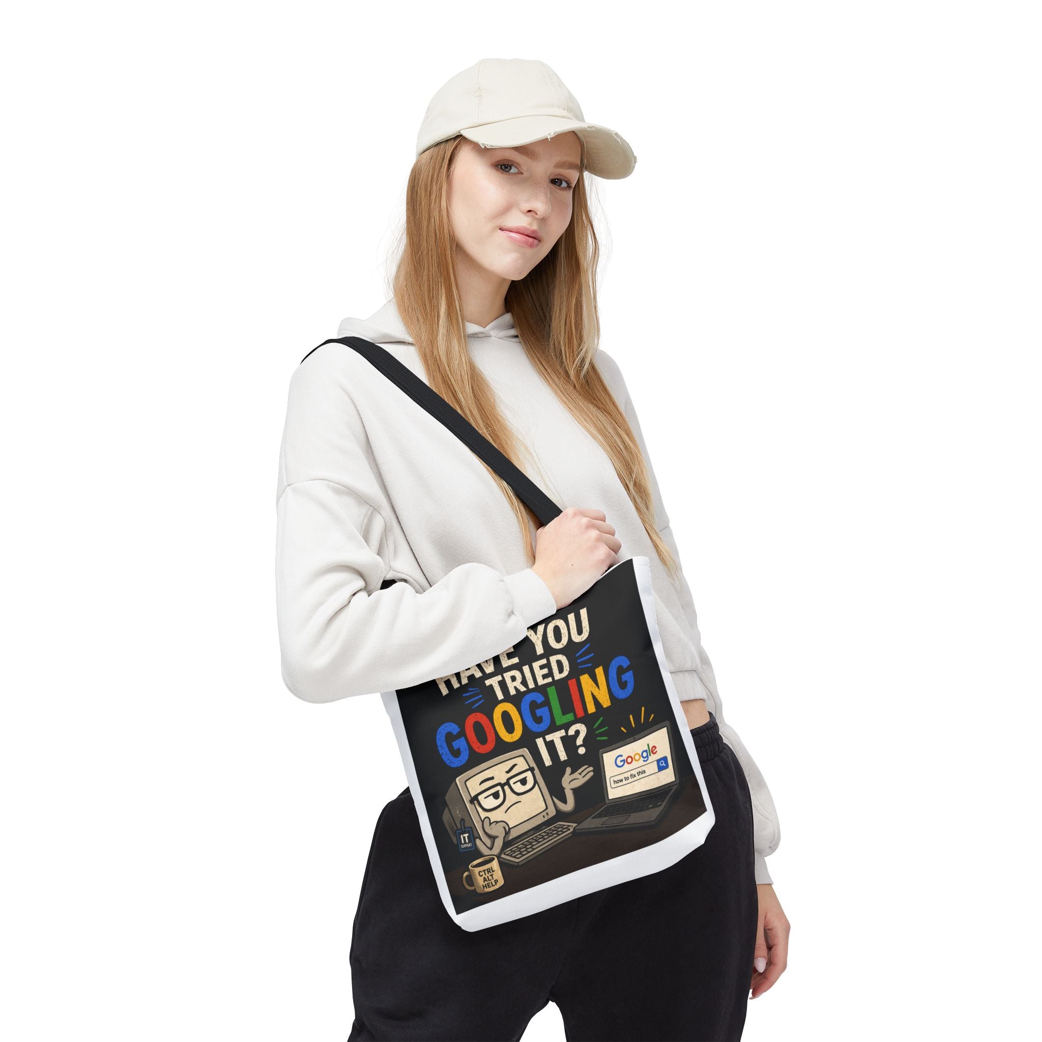 "Have You Tried Googling It?" Tote Bag – Funny Geek IT Humor Laptop Shopper