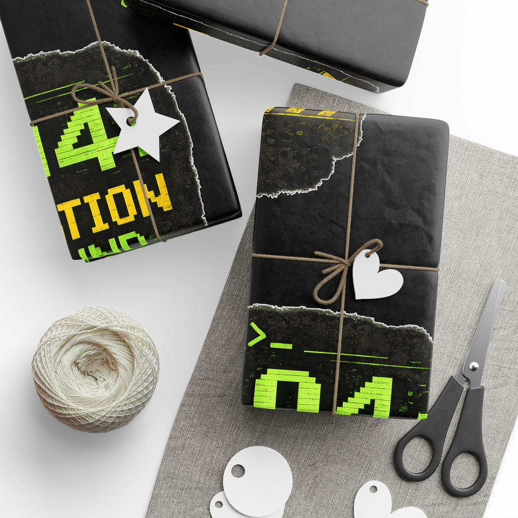 "404 Motivation Not Found" IT Tech Humor Error Pattern Gift Wrap Funny IT Wrapping Paper