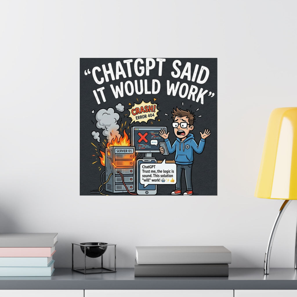 "ChatGPT Said It Would Work" Tech Humor Funny IT Matte Vertical Poster