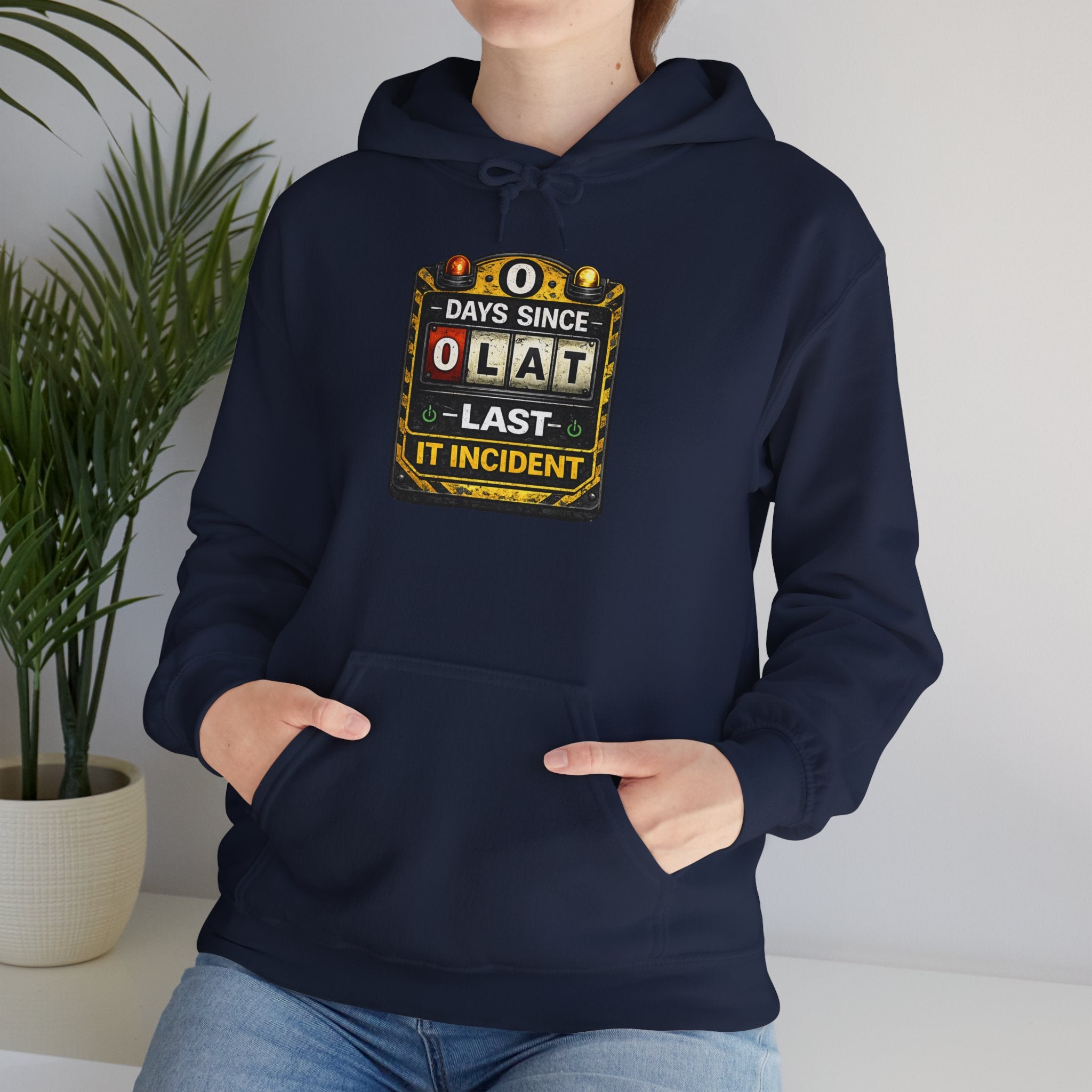 "0 Days Since Last IT Incident" Tech Humor Unisex Heavy Blend™ Hoodie