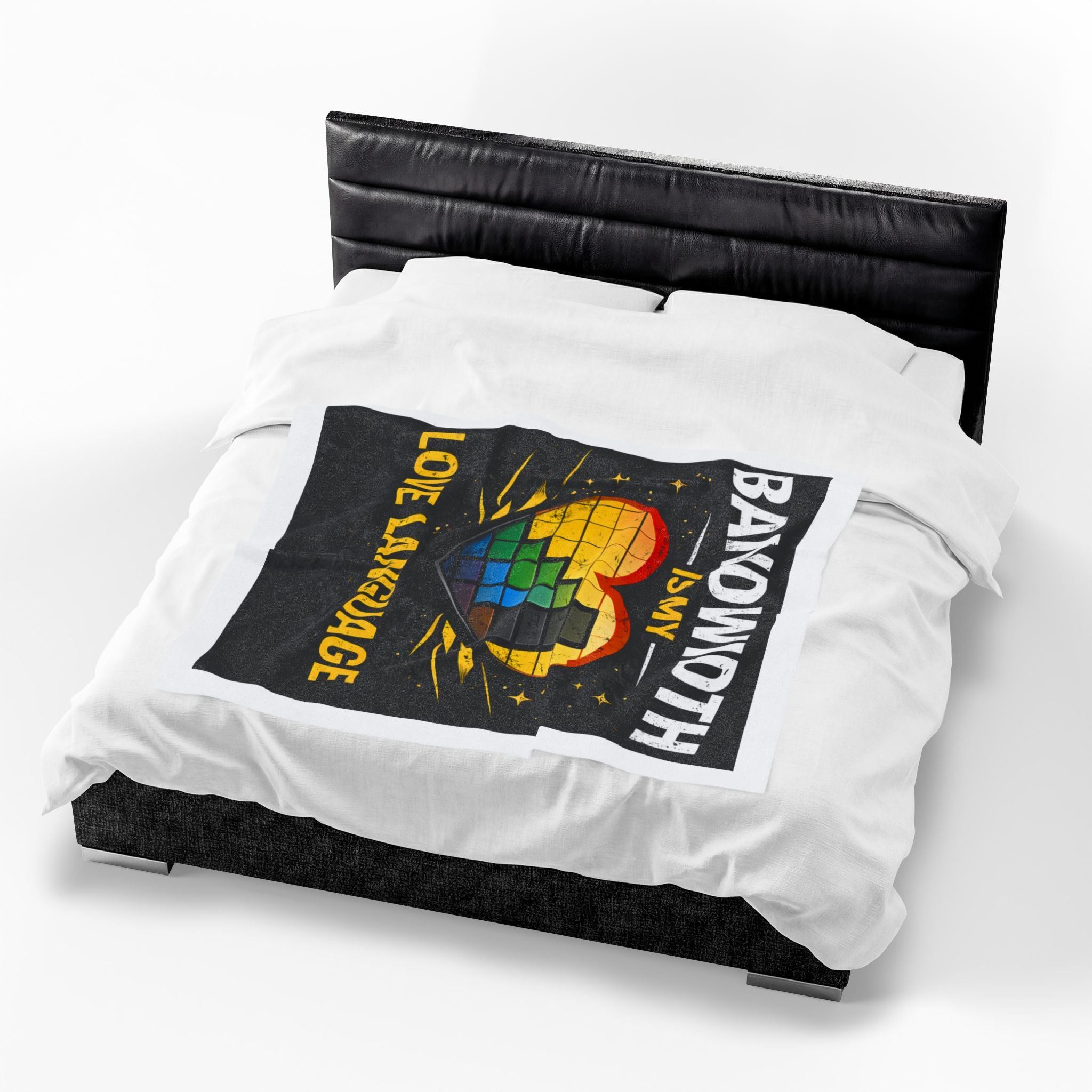 "Bandwidth is my Love Language" IT Humor Funny IT Velveteen Plush Blanket
