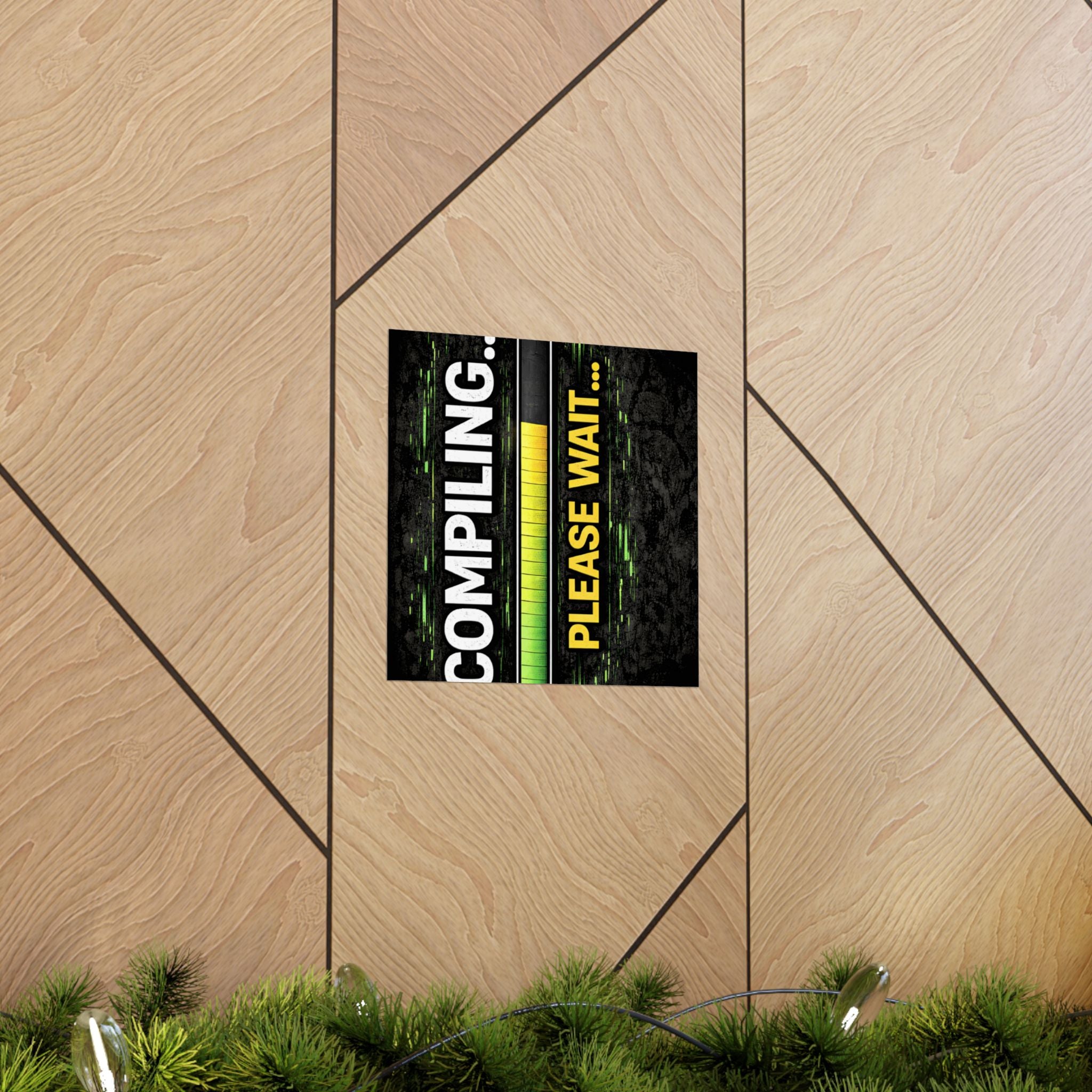 "Compiling... Please Wait" Tech Geek Humor Funny IT Matte Vertical Posters