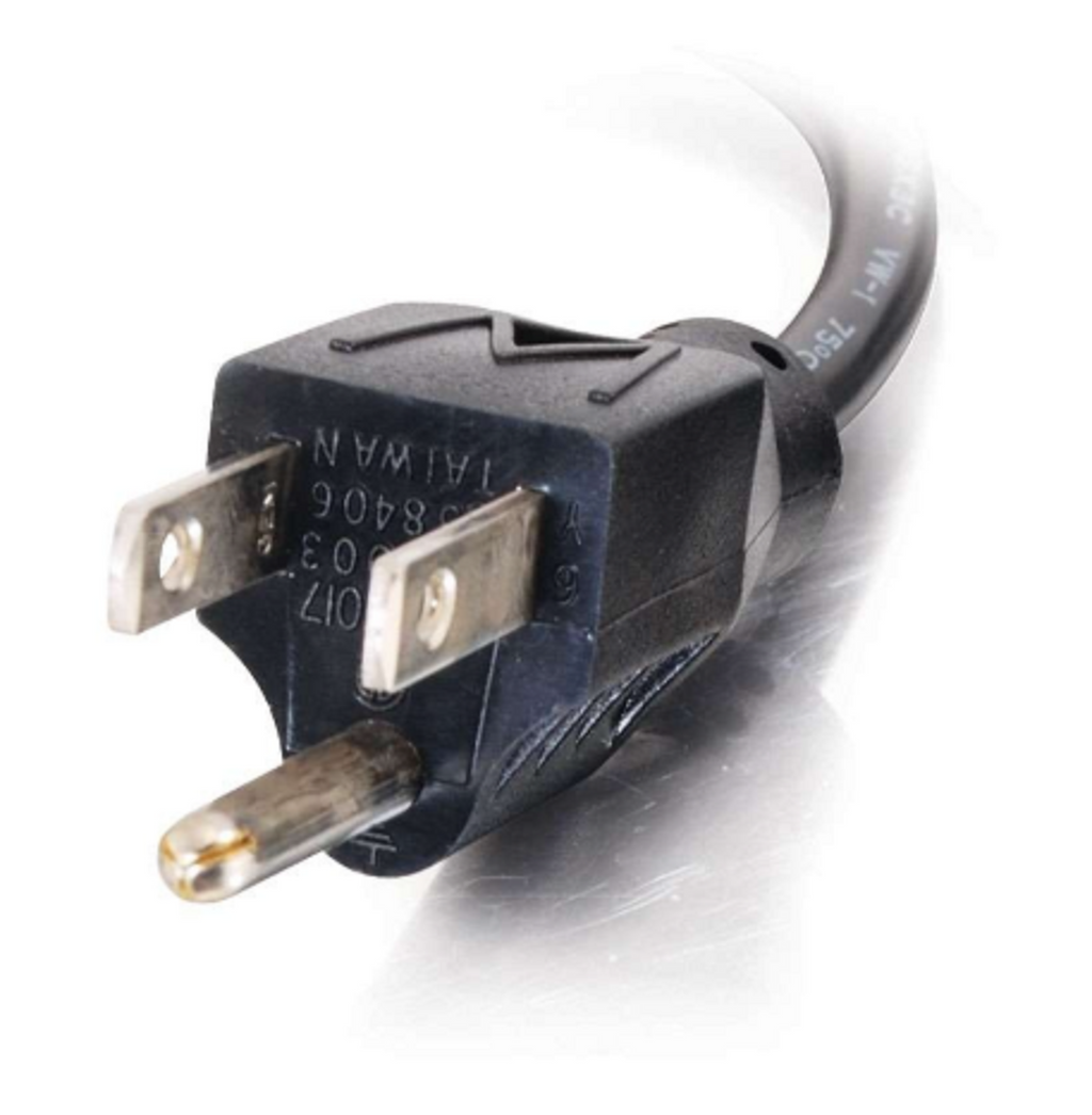C2G CG03152 6ft Right Angle Power Cord 18 AWG Universal AC Cable Open Box