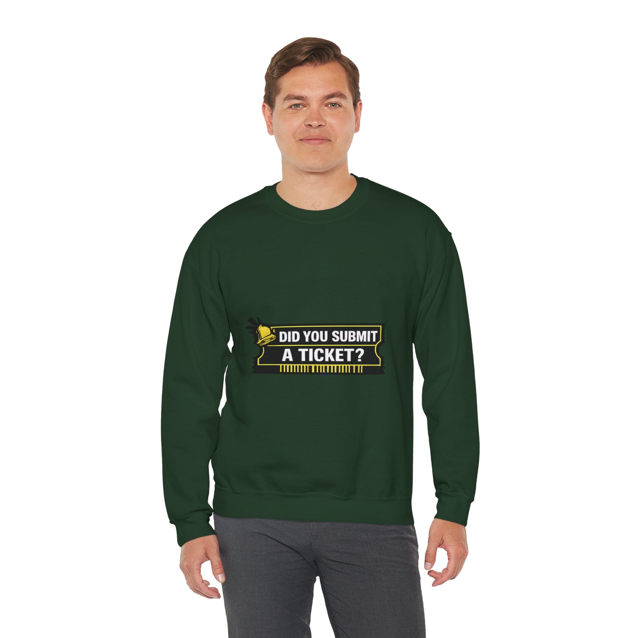 "Did You Submit a Ticket?" IT Support Humor Crewneck Sweatshirt