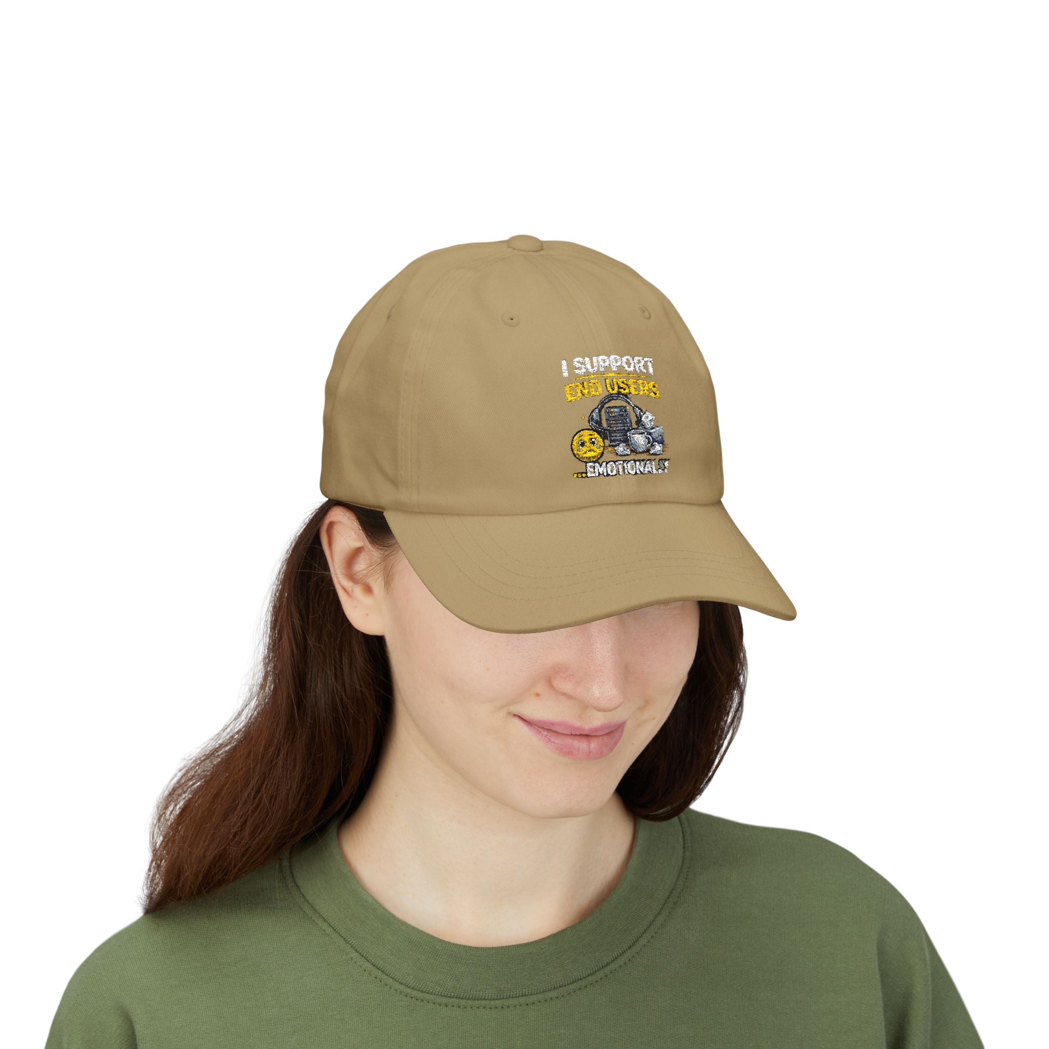 "I Support End Users...Emotionally" Tech Humor Funny IT Baseball Hat/Cap