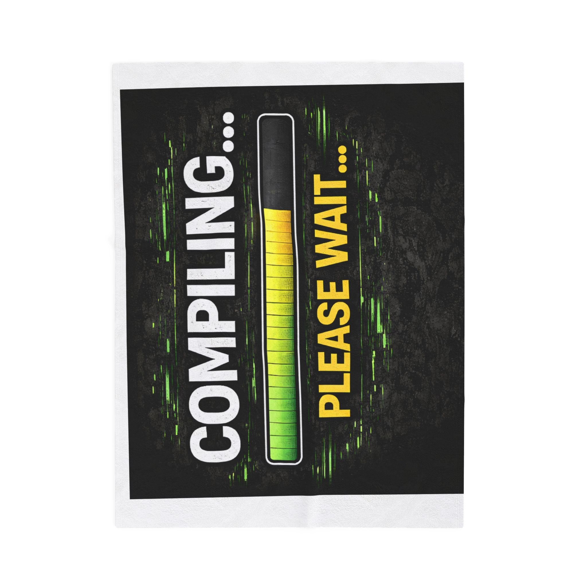 "Compiling... Please Wait" Geek Humor Funny IT Velveteen Plush Blanket