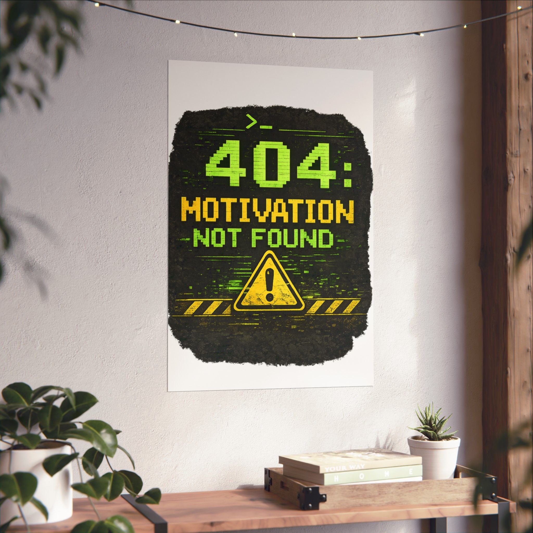 "Error 404 Motivation Not Found" Geek Tech Humor Funny IT Matte Vertical Posters