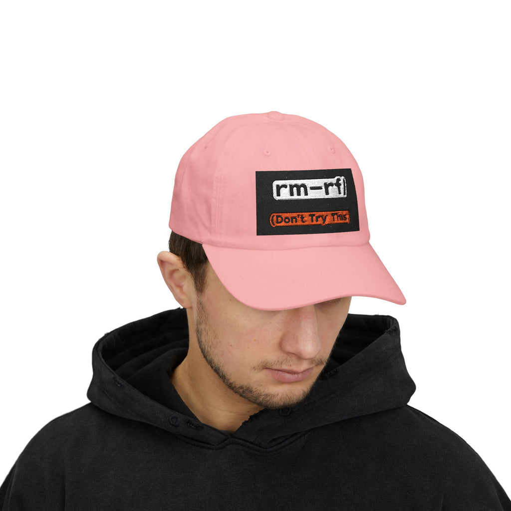 Classic Dad Cap – 'rm -rf (Don't Try This)' Embroidered Dad Hat