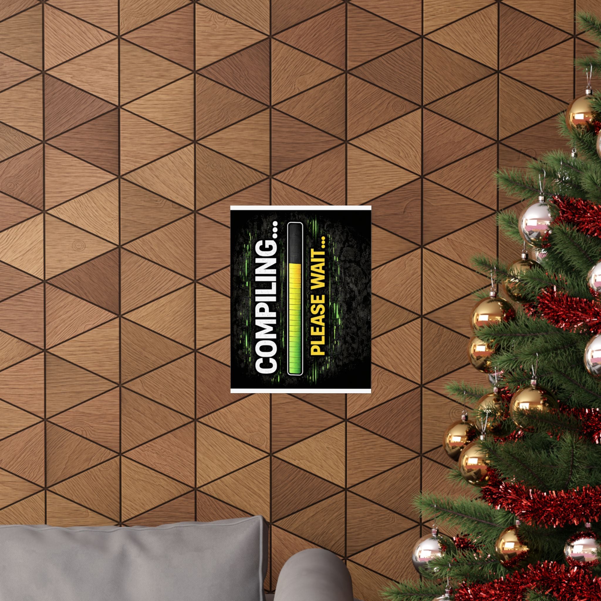 "Compiling... Please Wait" Tech Geek Humor Funny IT Matte Vertical Posters