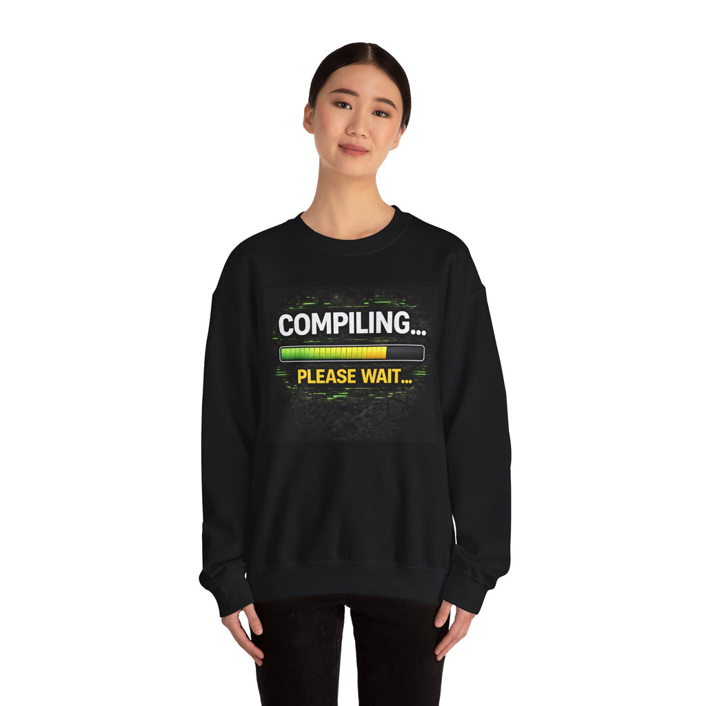 "Compiling... Please Wait" Tech Humor Crewneck Sweatshirt