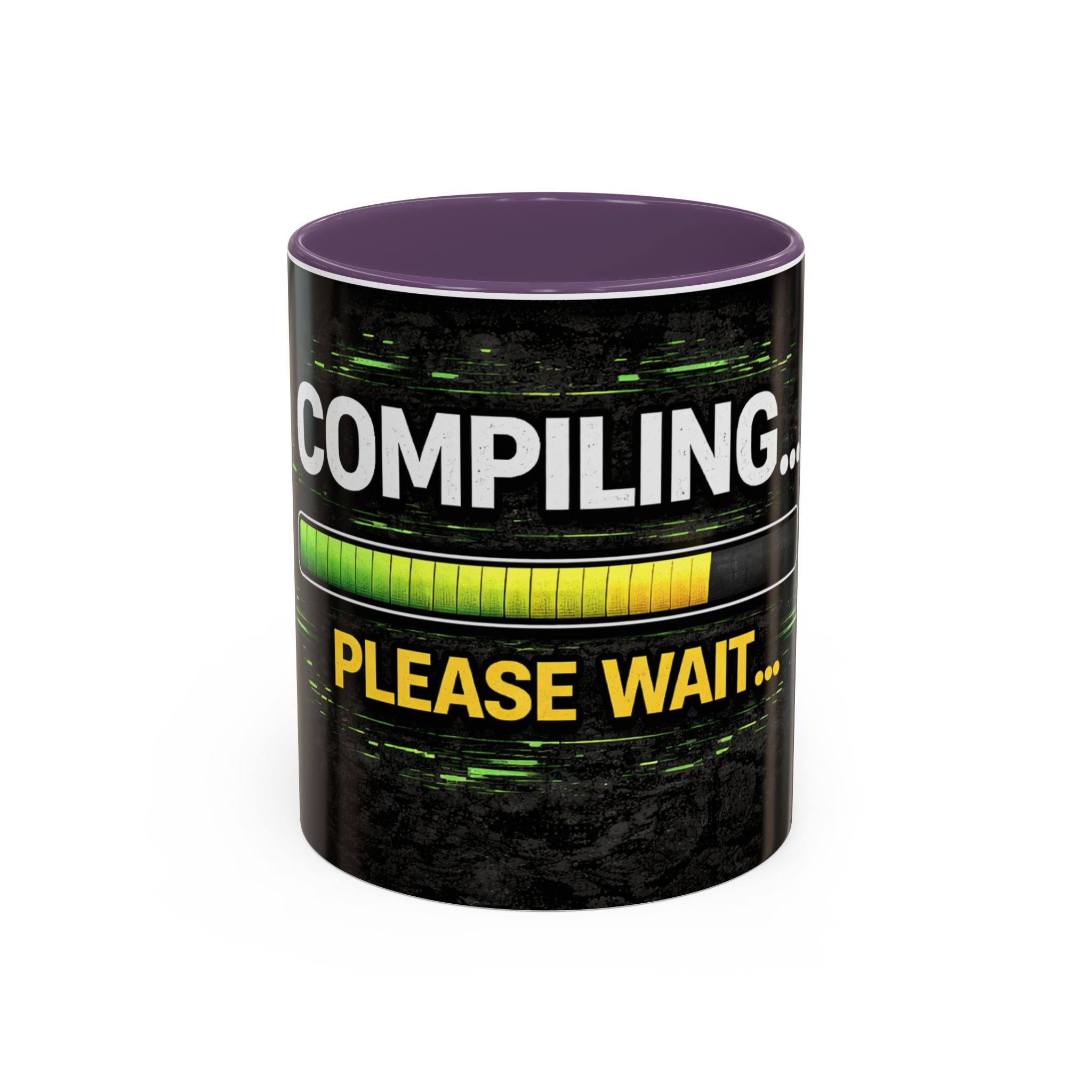 "Compiling, Please Wait" IT Humor Accent Coffee Mug (11, 15oz)