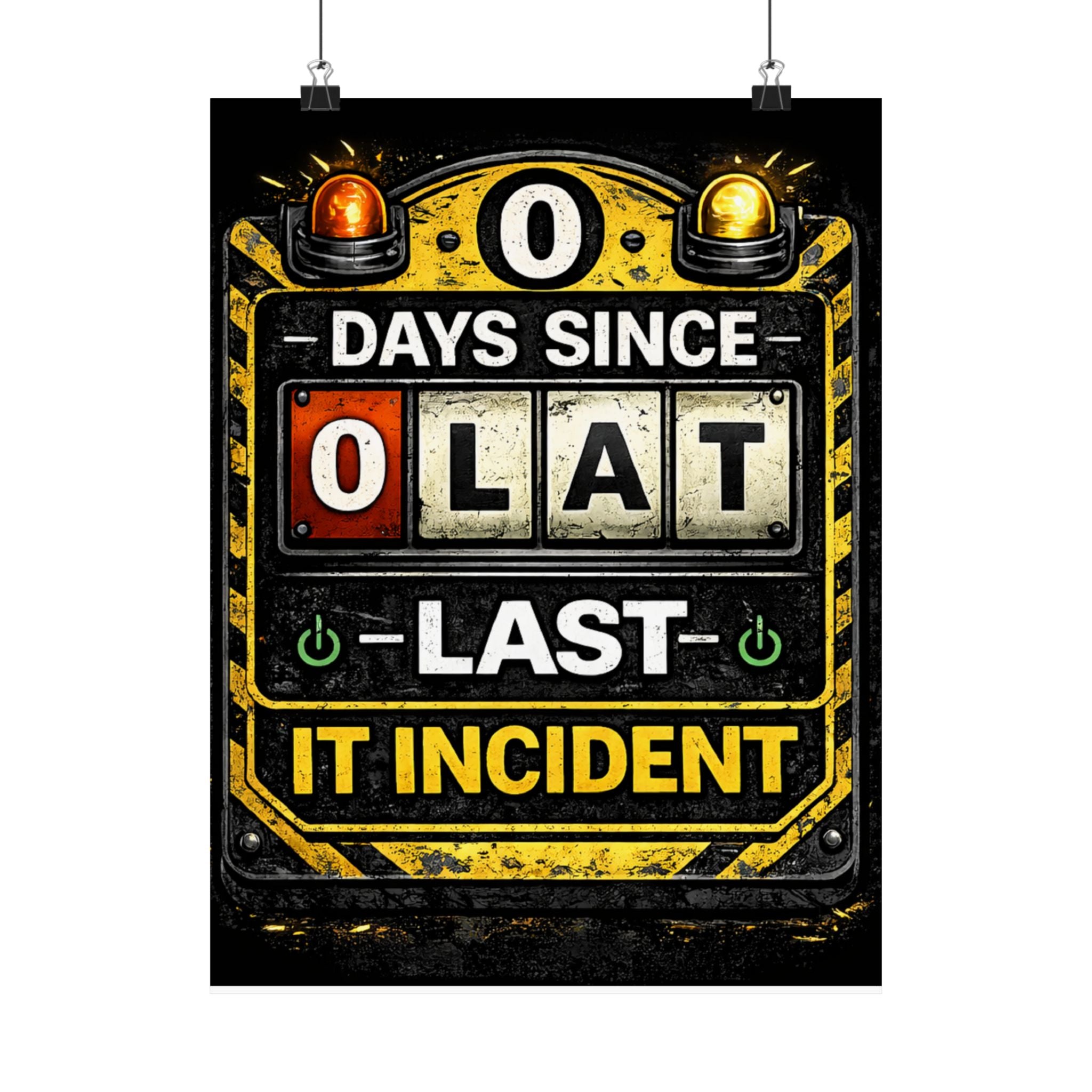 "0 Days Since Last IT Incident" Funny IT Tech Humor Matte Vertical Posters