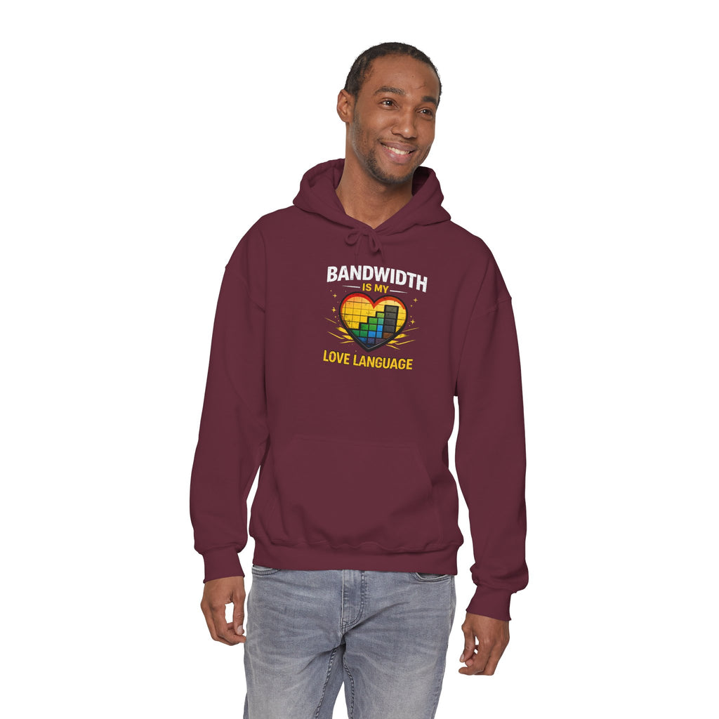 "Bandwidth is my Love Language" Tech Humor Unisex Heavy Blend™ Hoodie