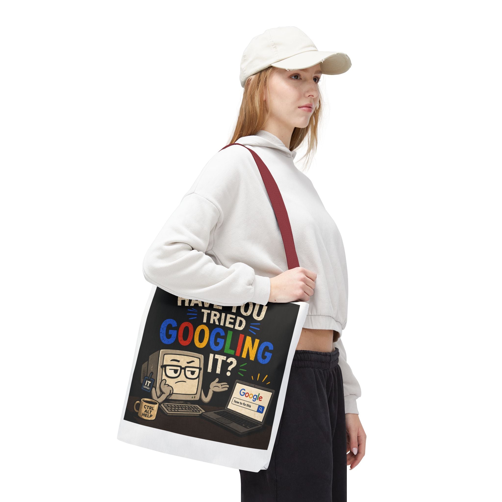 "Have You Tried Googling It?" Tote Bag – Funny Geek IT Humor Laptop Shopper