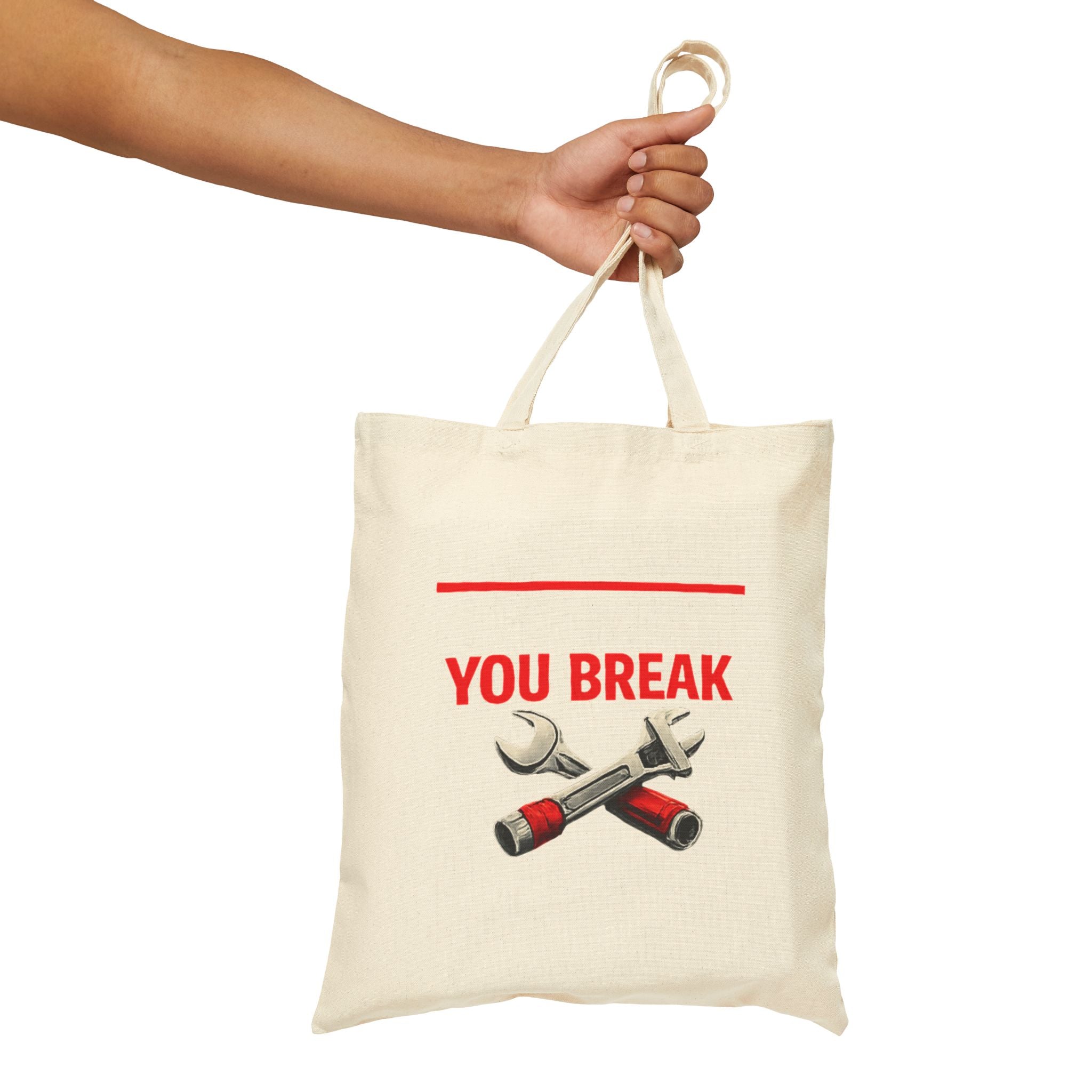 "It Support: I Fix What You Break" IT Humor Graphic Cotton Canvas Tote Bag