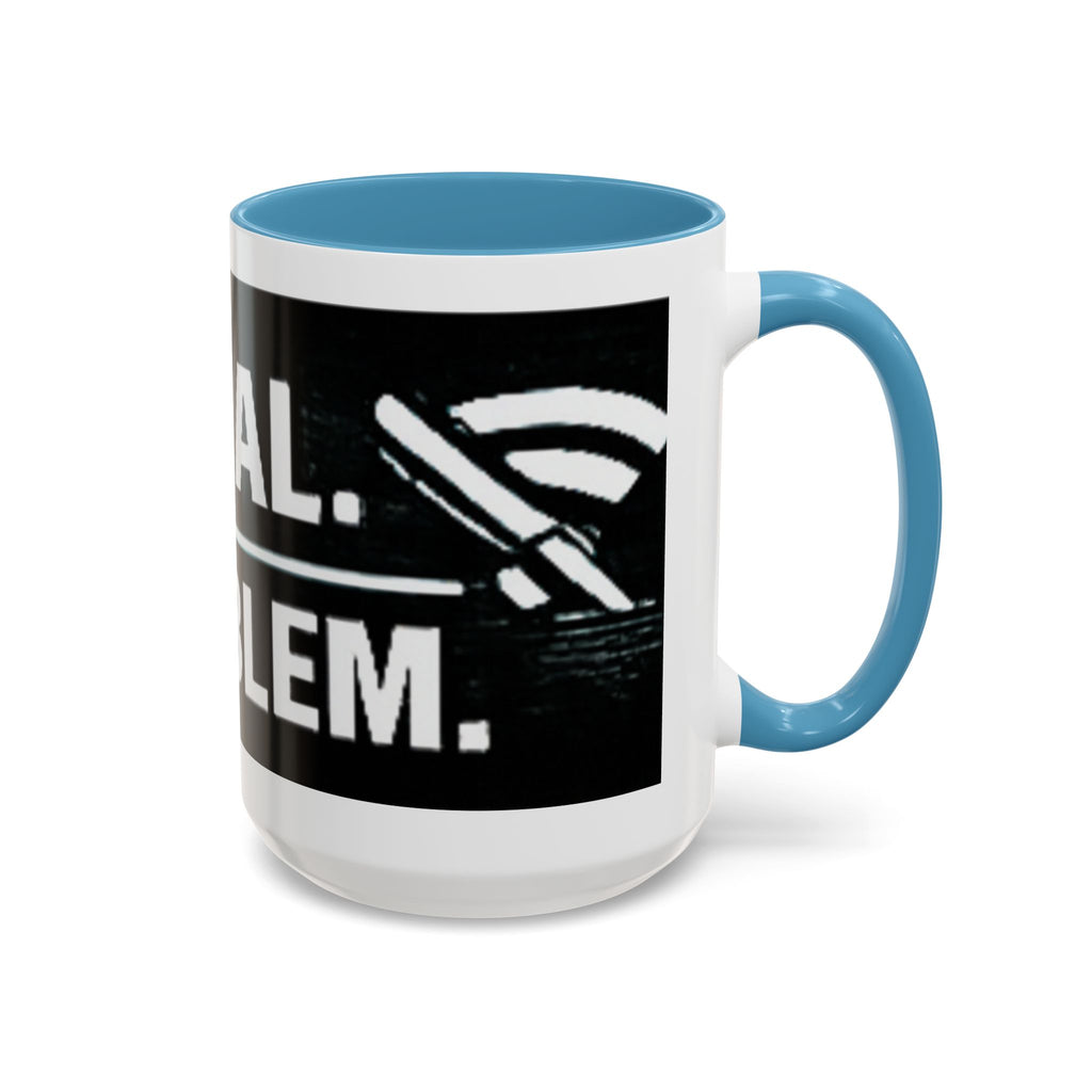 "No Signal No Problem" IT Humor Accent Coffee Mug (11, 15oz)