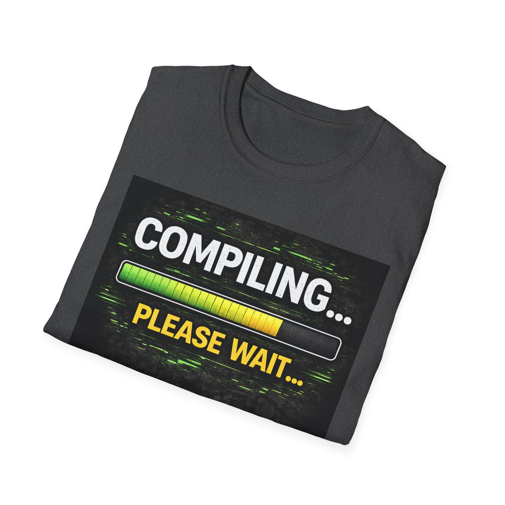 "Compiling... Please Wait" Programmer Loading Graphic Tee Funny IT Tech Humor T-Shirt