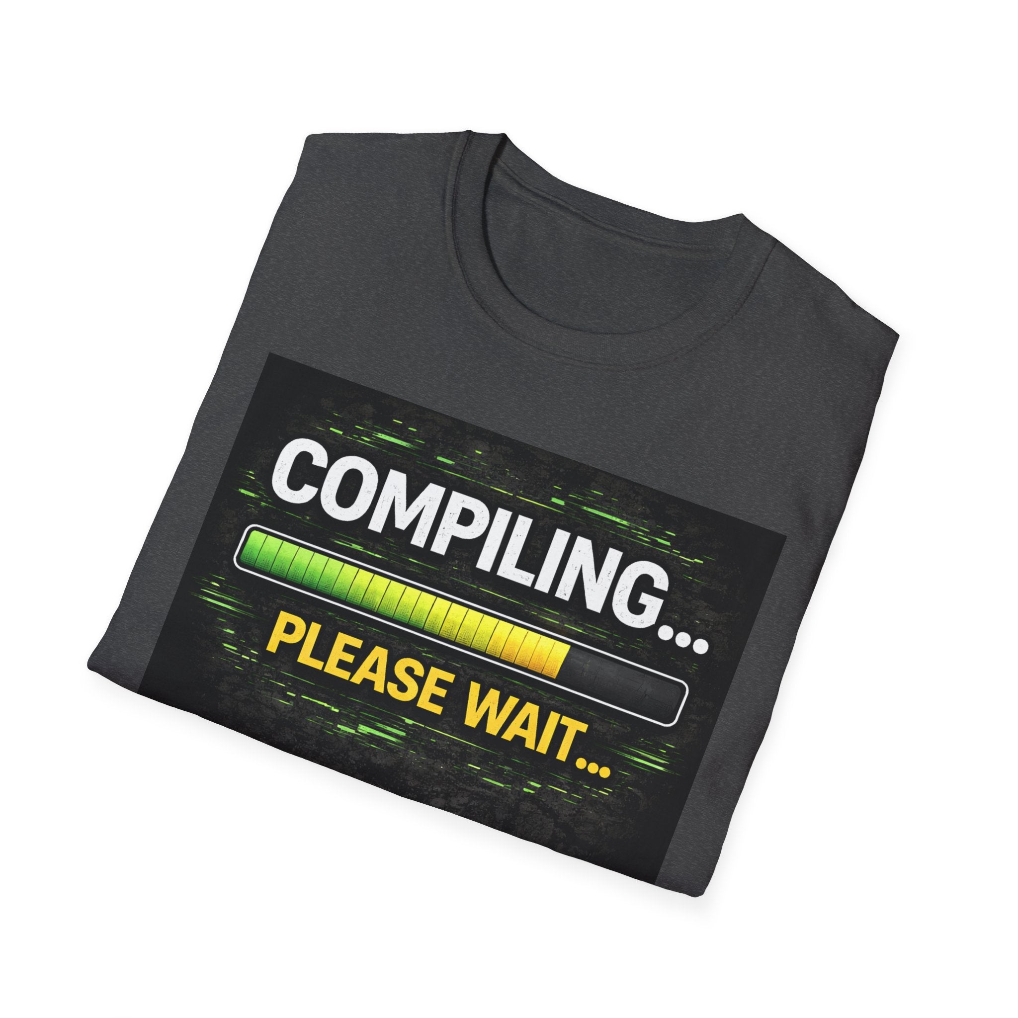 "Compiling... Please Wait" Programmer Loading Graphic Tee Funny IT Tech Humor T-Shirt