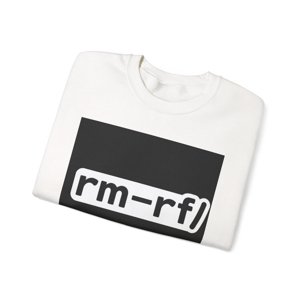 "rm -rf/ (Don't Try This)" — Funny Linux Command Crewneck Sweatshirt