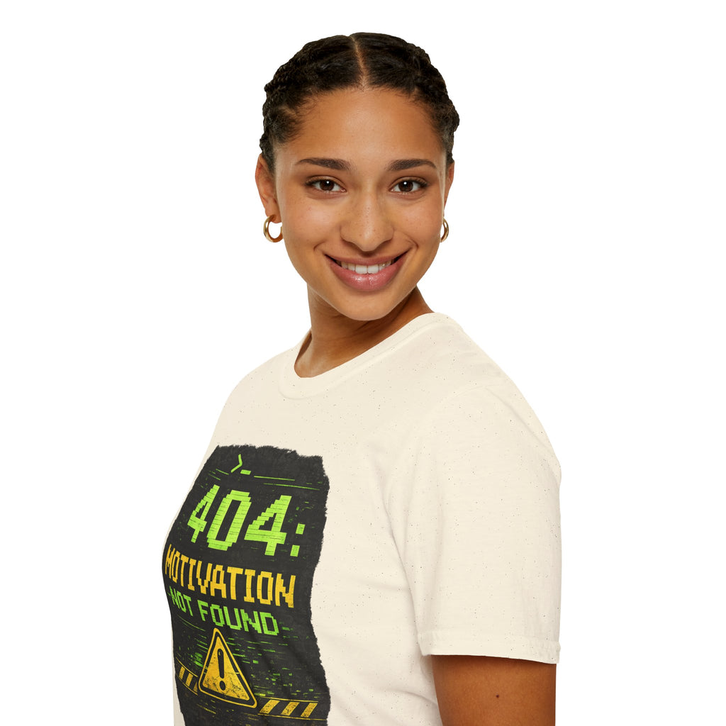 "404: Motivation Not Found" Funny IT Graphic Tee- Tech Humor T-Shirt