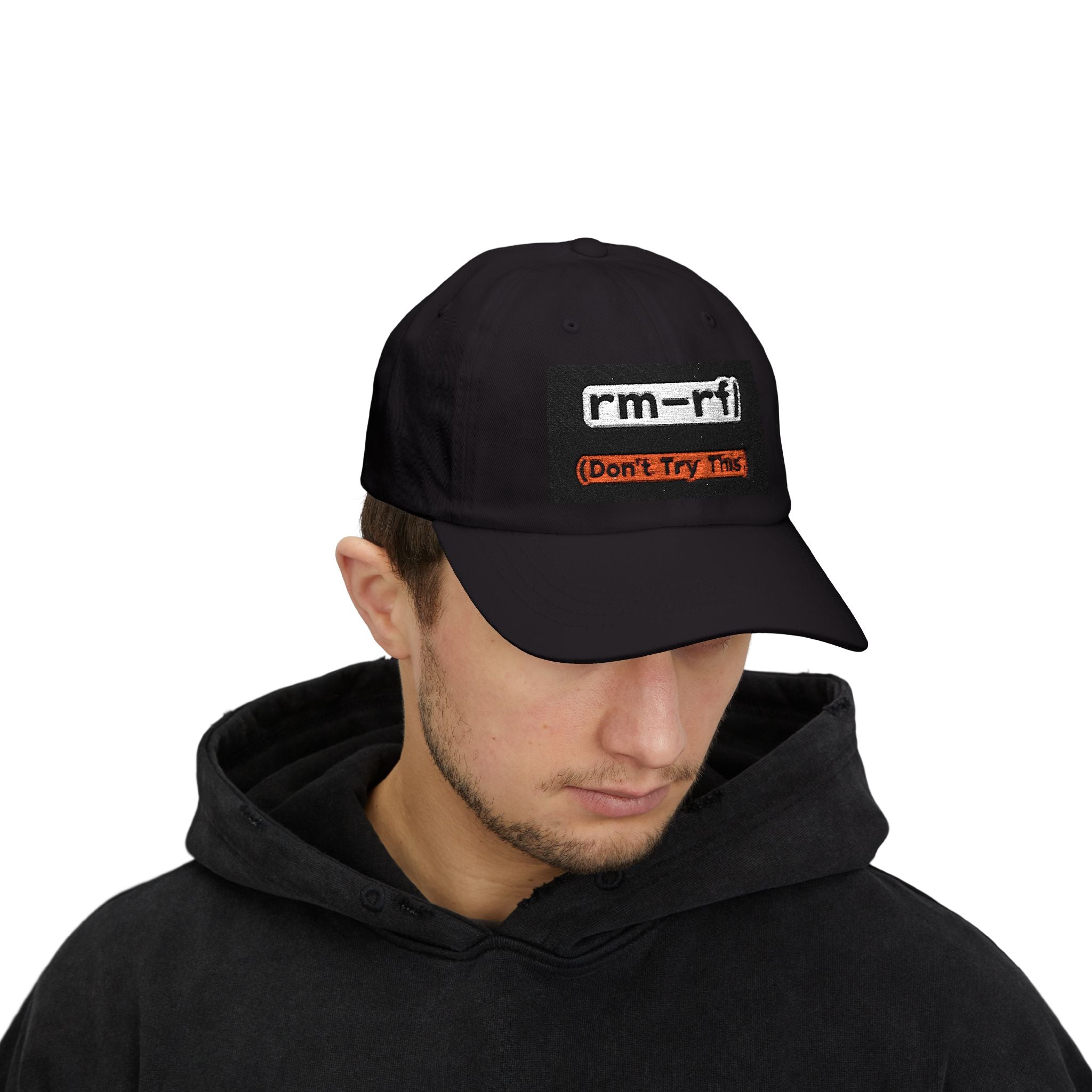 Classic Dad Cap – 'rm -rf (Don't Try This)' Embroidered Dad Hat