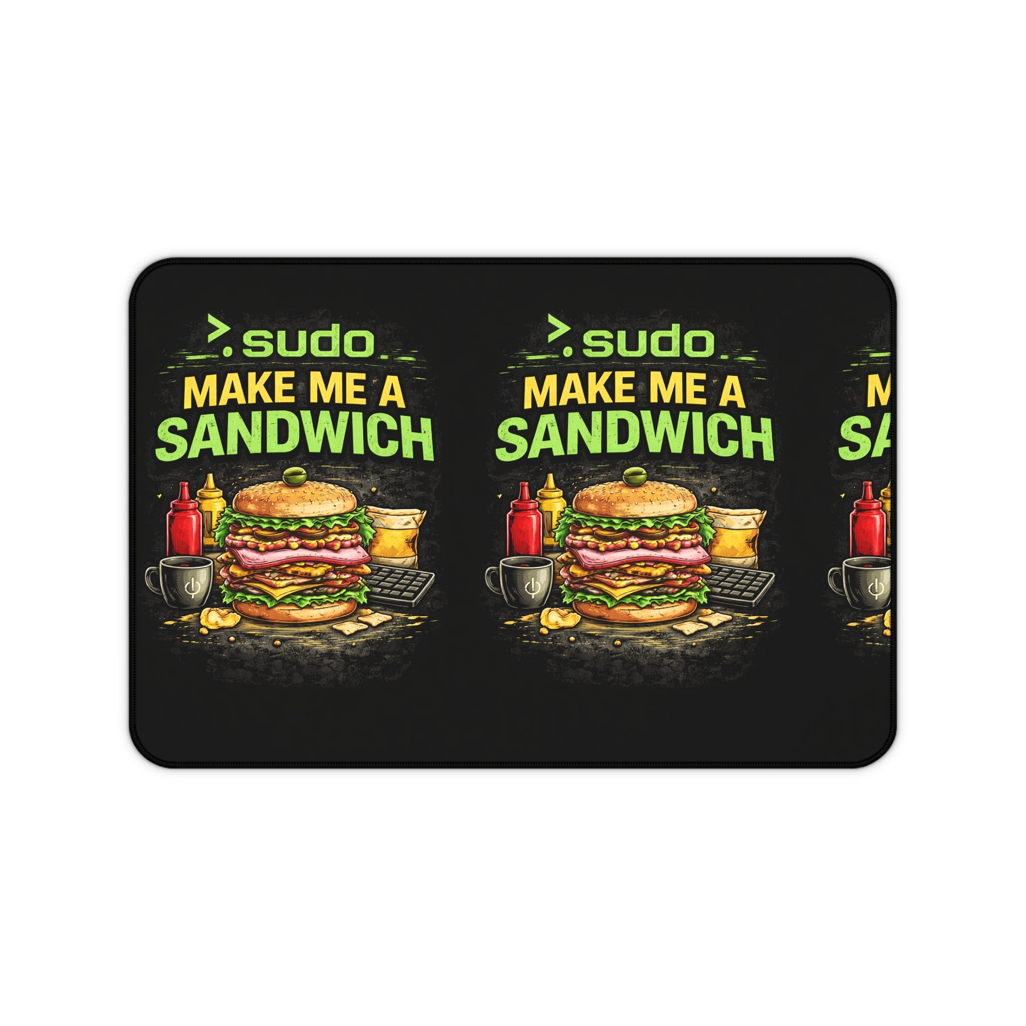 ">. sudo make me a sandwich" Funny IT Mouse Pad Programmer Gaming Tech Humor Desk Mat