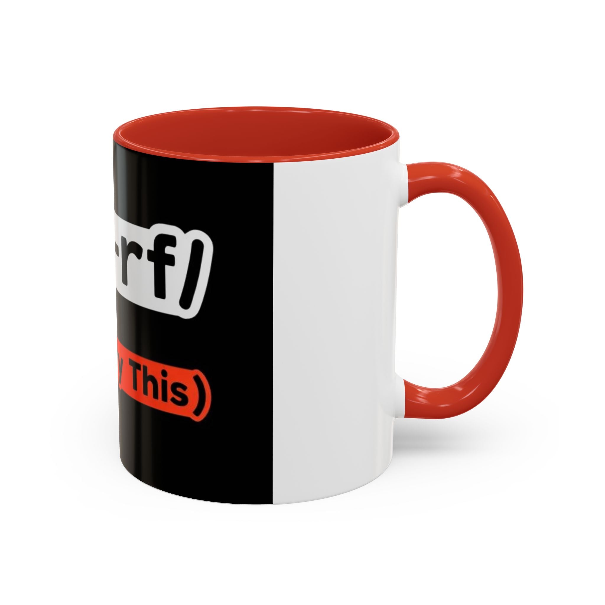 "rm -rf / (Don't Try This)" Funny IT Tech Humor Black Accent Ceramic Coffee Mug