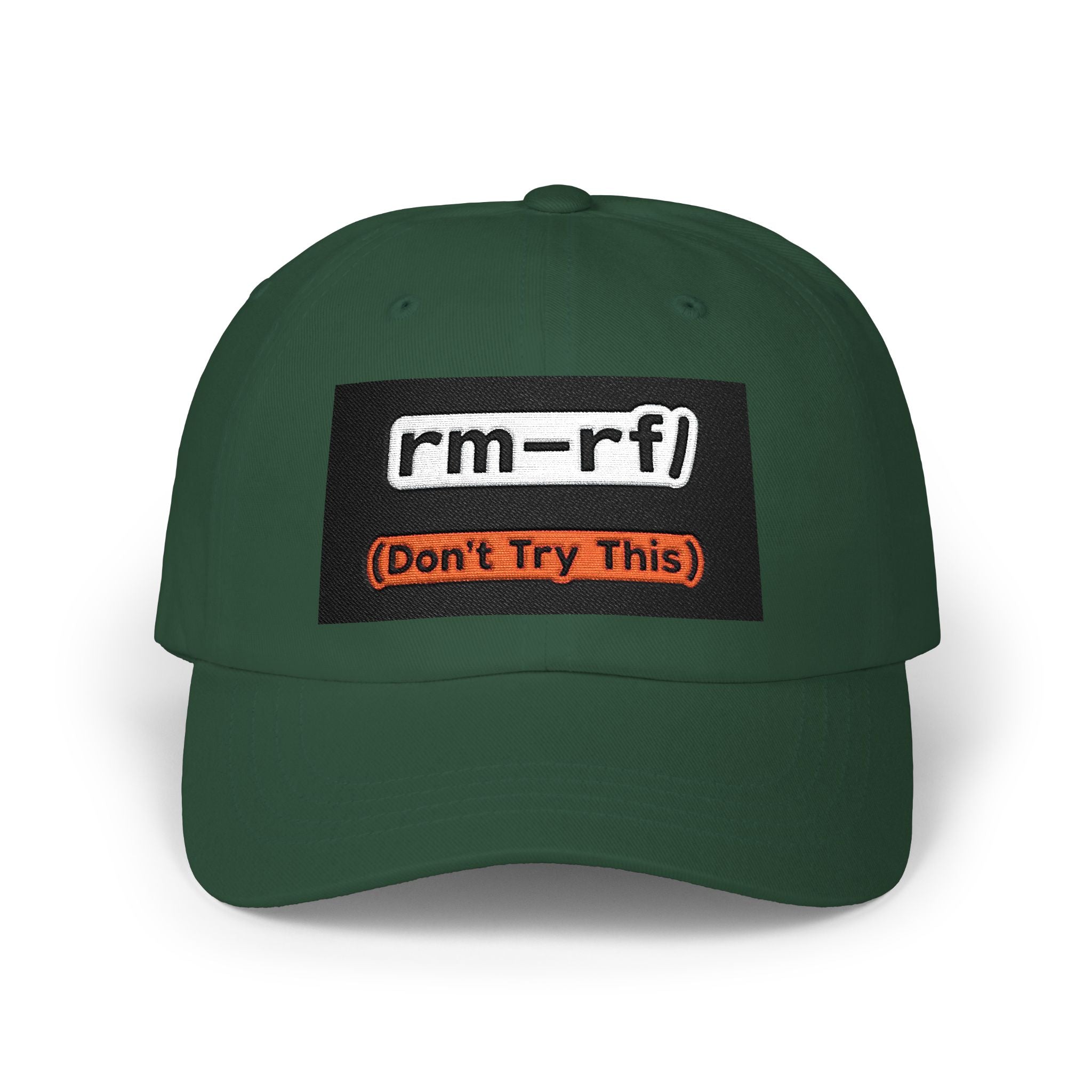 Classic Dad Cap – 'rm -rf (Don't Try This)' Embroidered Dad Hat