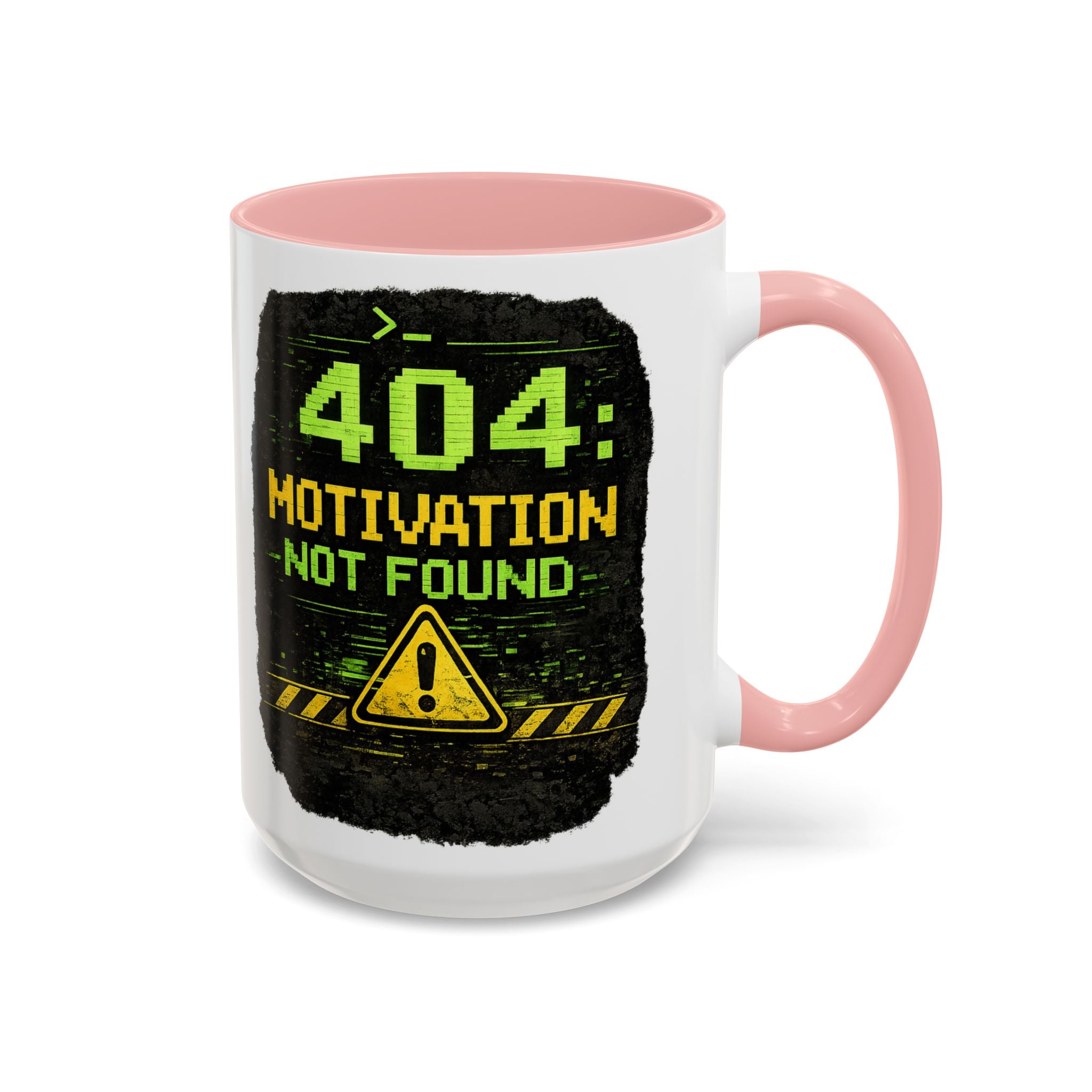 "Error 404 Motivation Not Found" IT Humor Accent Coffee Mug (11, 15oz)