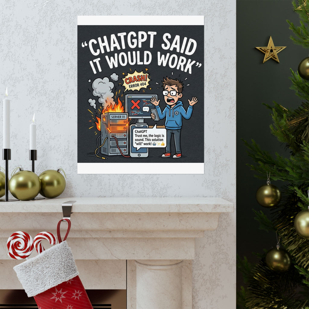 "ChatGPT Said It Would Work" Tech Humor Funny IT Matte Vertical Poster