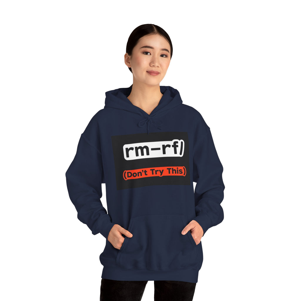 "rm–rf/ (Don't Try This)" — Funny Linux/Devops Command Hoodie