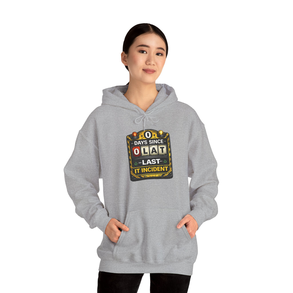 "0 Days Since Last IT Incident" Tech Humor Unisex Heavy Blend™ Hoodie