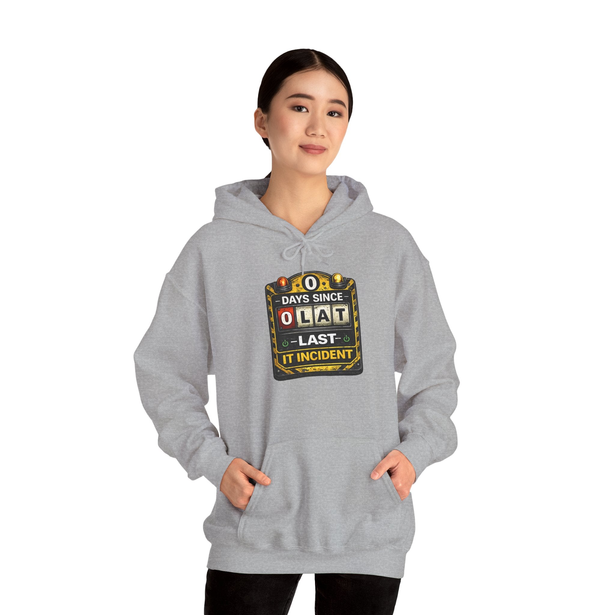 "0 Days Since Last IT Incident" Tech Humor Unisex Heavy Blend™ Hoodie