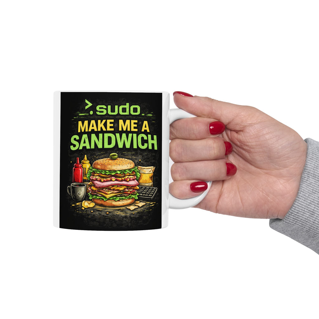 ">. Sudo Make me A Sandwich" Geek Humor Ceramic Mug, (11oz, 15oz)