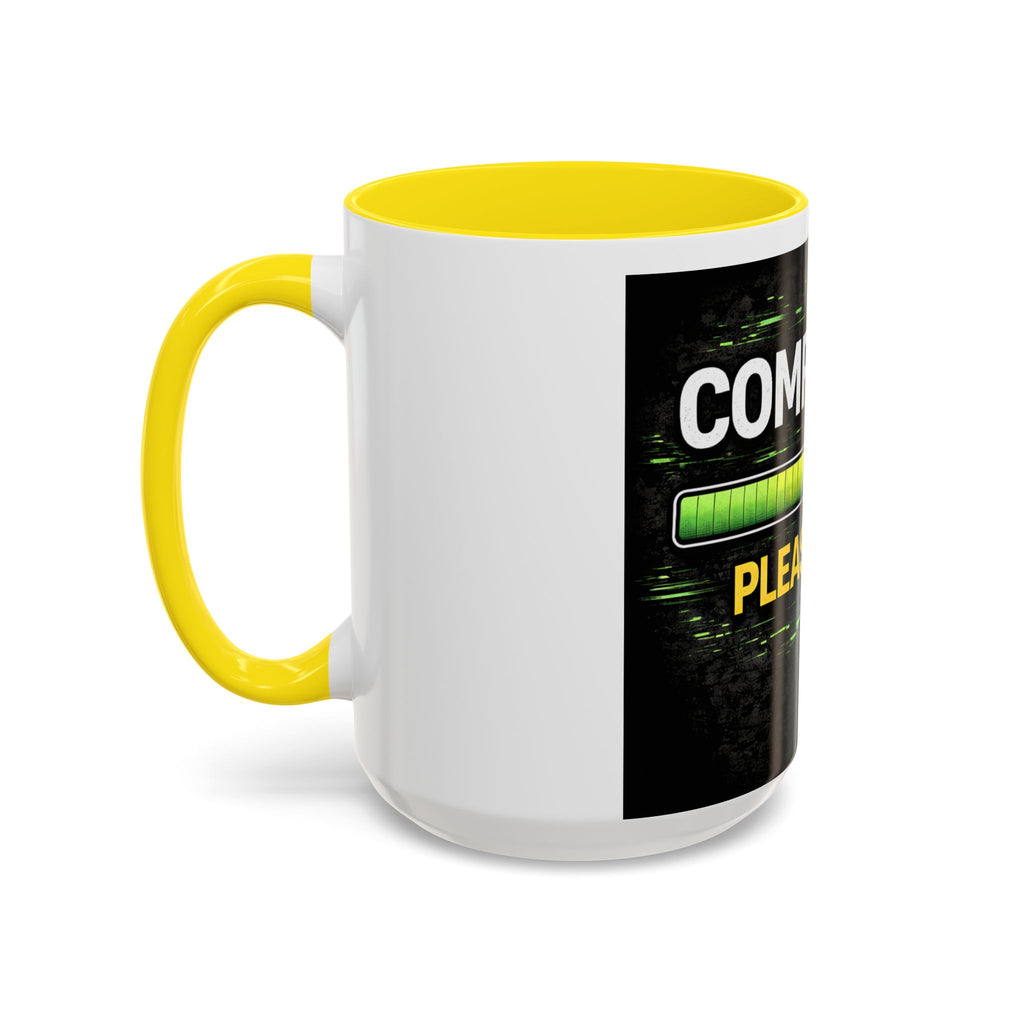 "Compiling, Please Wait" IT Humor Accent Coffee Mug (11, 15oz)