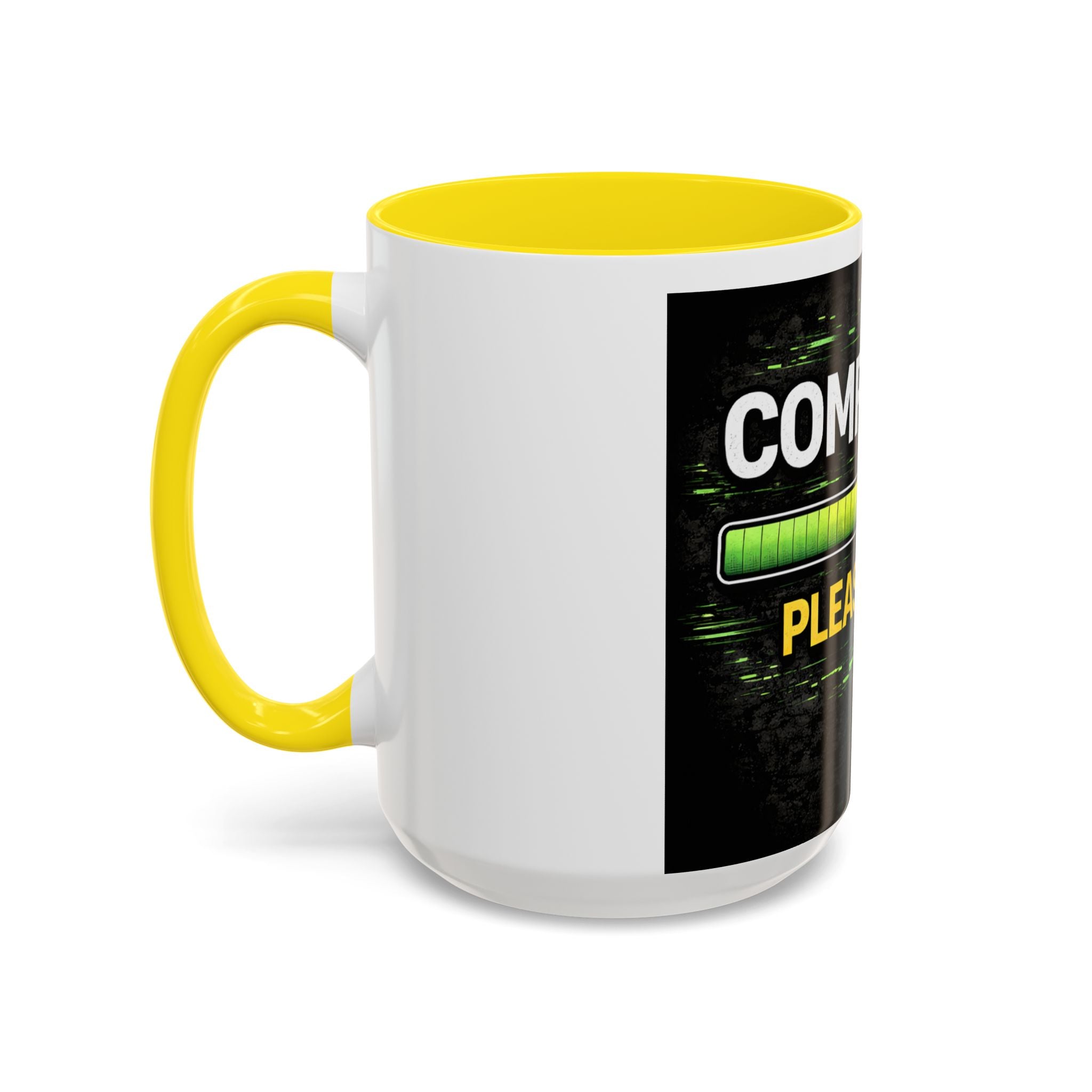 "Compiling, Please Wait" IT Humor Accent Coffee Mug (11, 15oz)