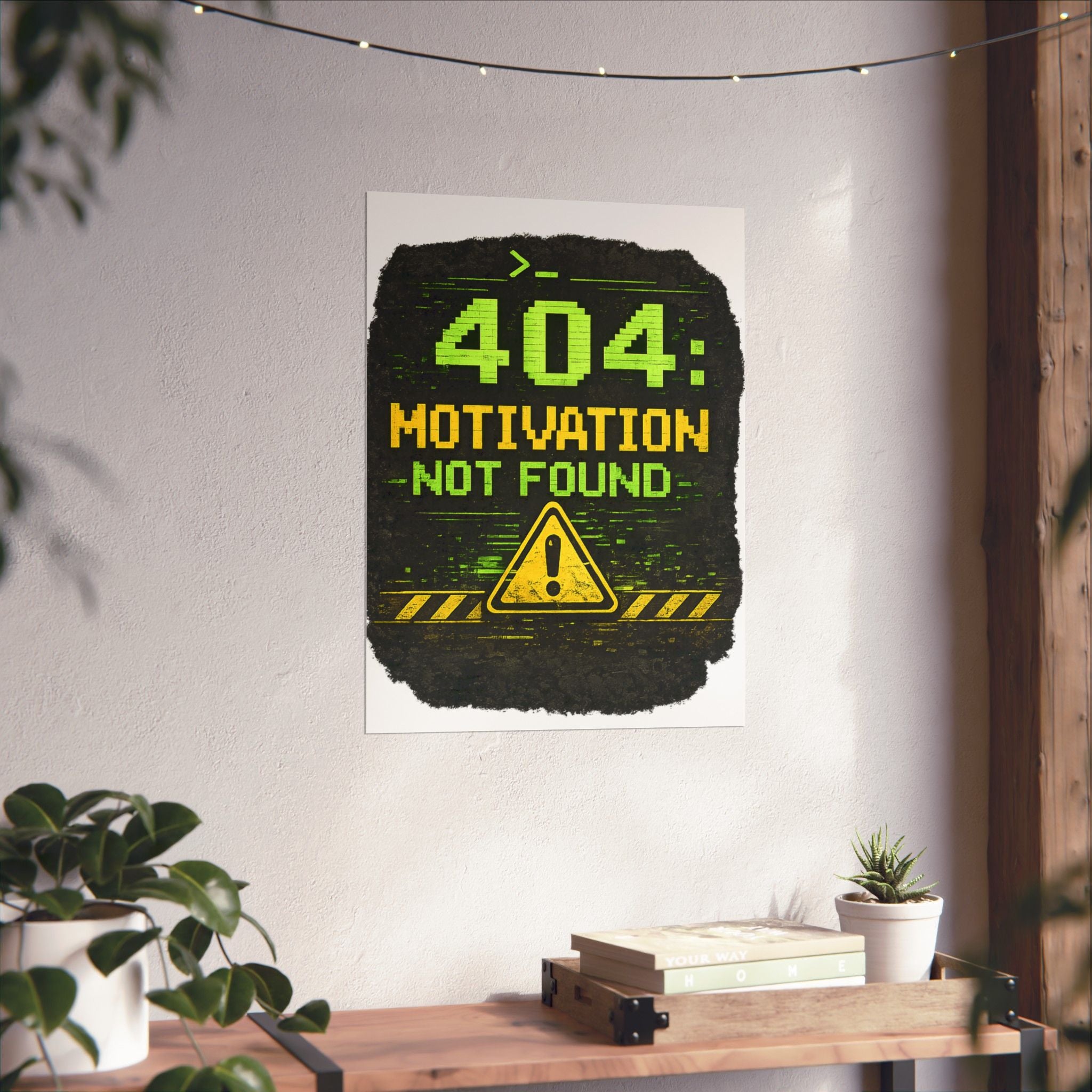 "Error 404 Motivation Not Found" Geek Tech Humor Funny IT Matte Vertical Posters