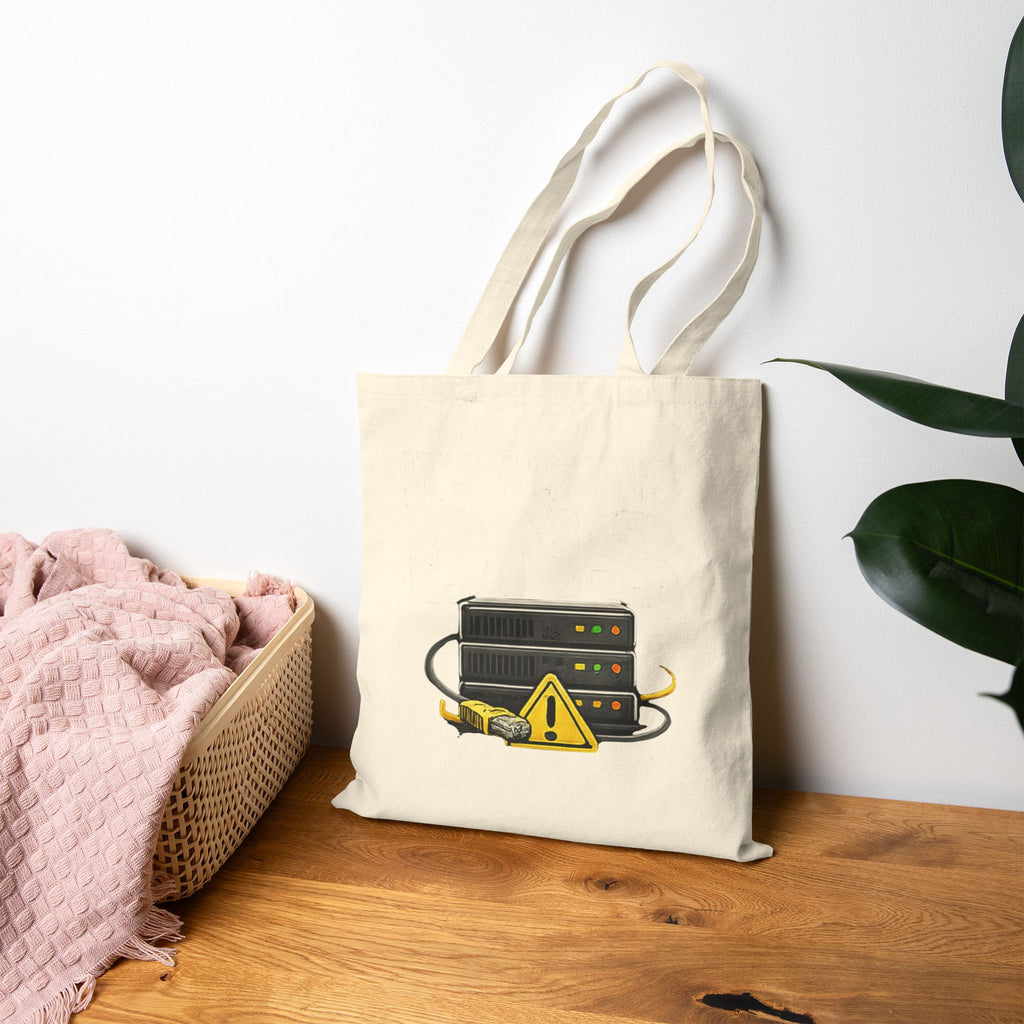 "It's Always DNS" Humorous IT Tote Bag — Techie Data Center Canvas Tote