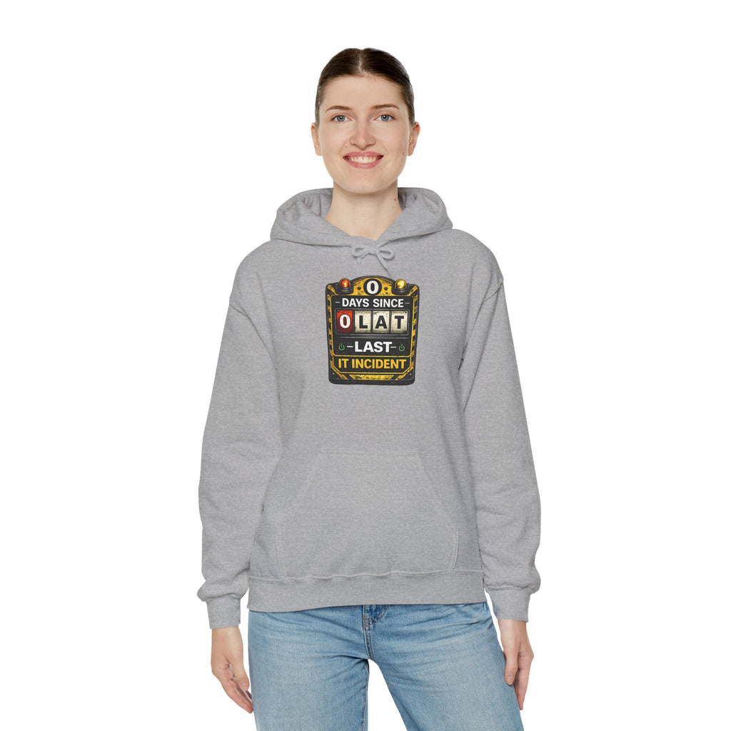 "0 Days Since Last IT Incident" Tech Humor Unisex Heavy Blend™ Hoodie