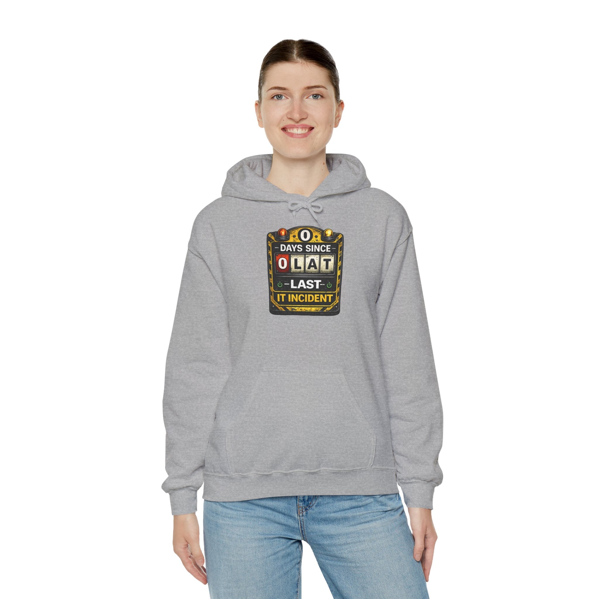 "0 Days Since Last IT Incident" Tech Humor Unisex Heavy Blend™ Hoodie