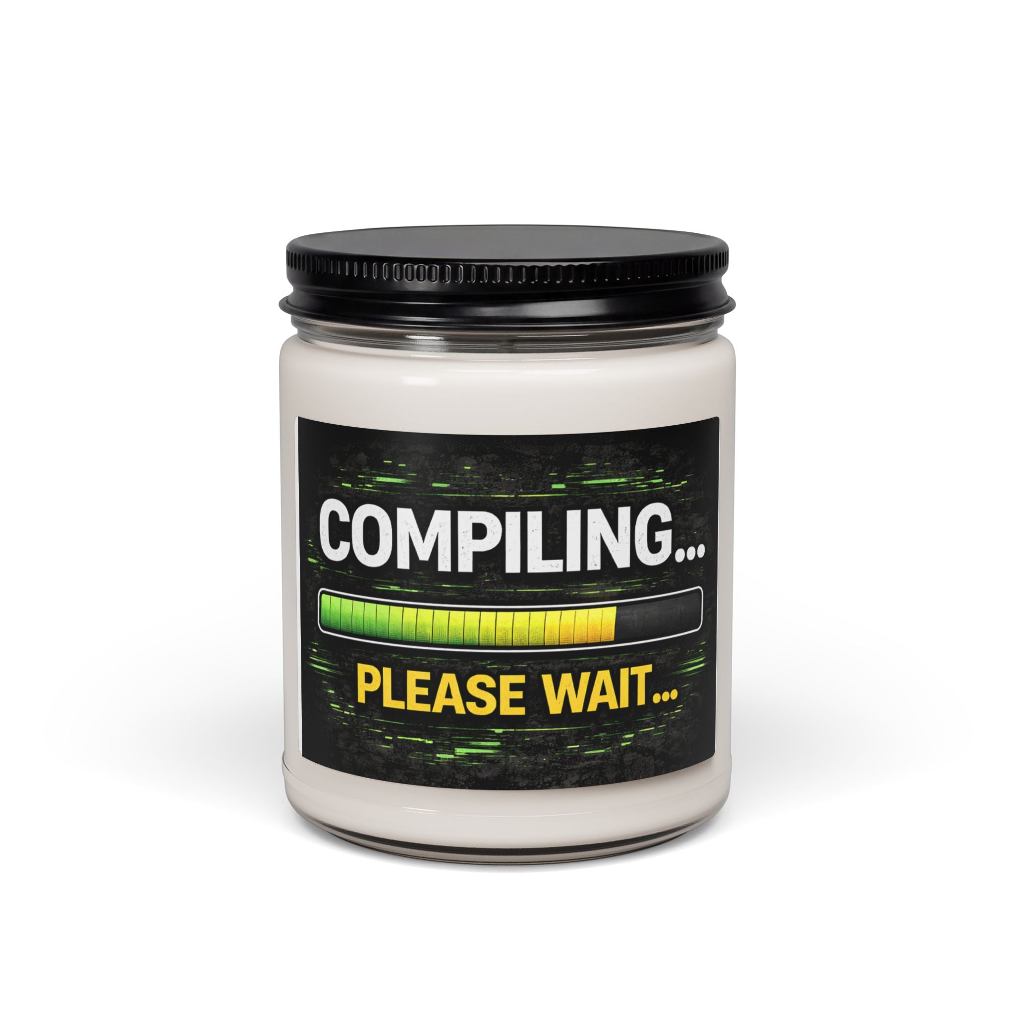 "Compiling... Please Wait" — Funny IT Gift, 9oz Scented Jar Soy Candle
