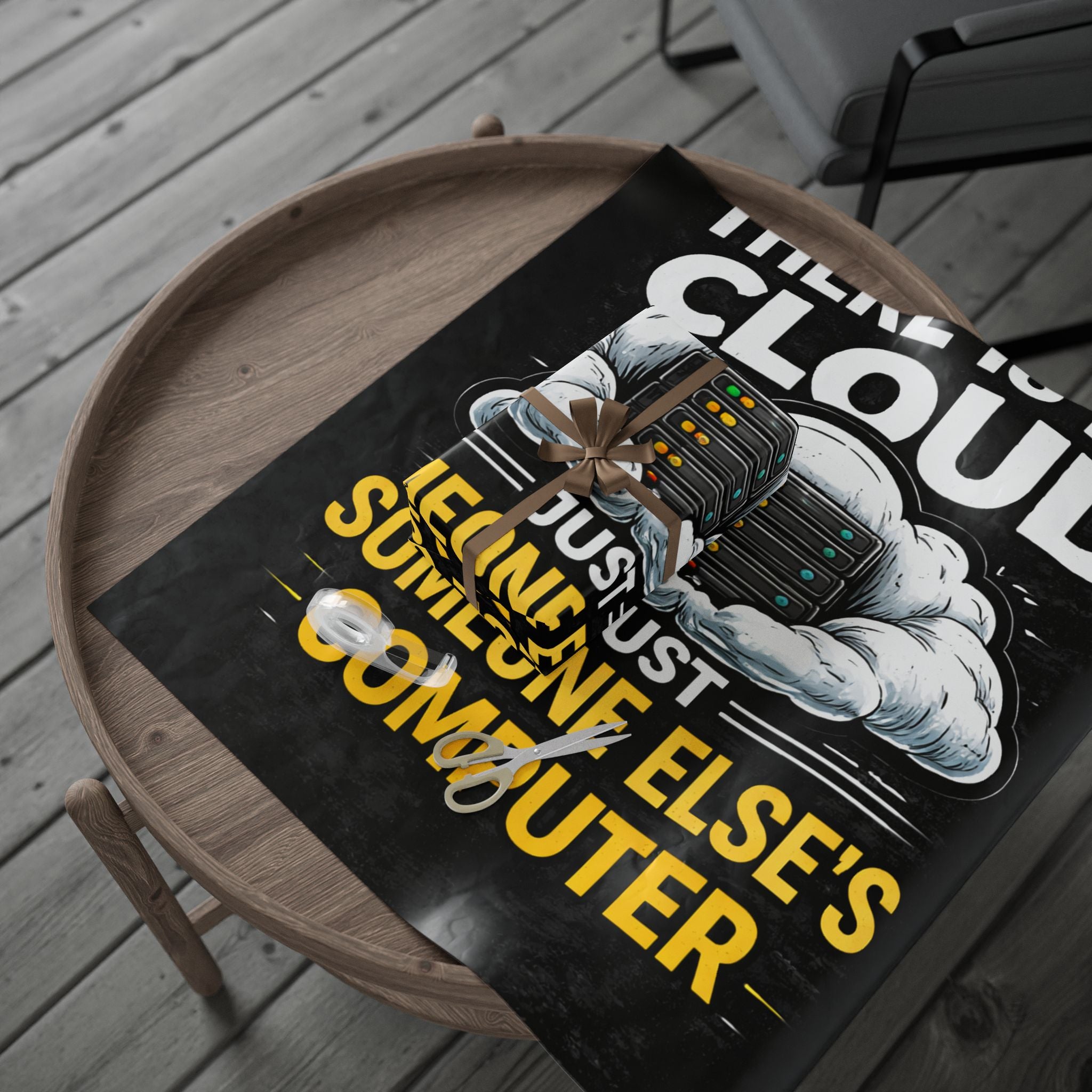 "There Is No Cloud, Just Someone Else's Computer" Funny IT Gift Wrap Tech Humor Wrapping Paper