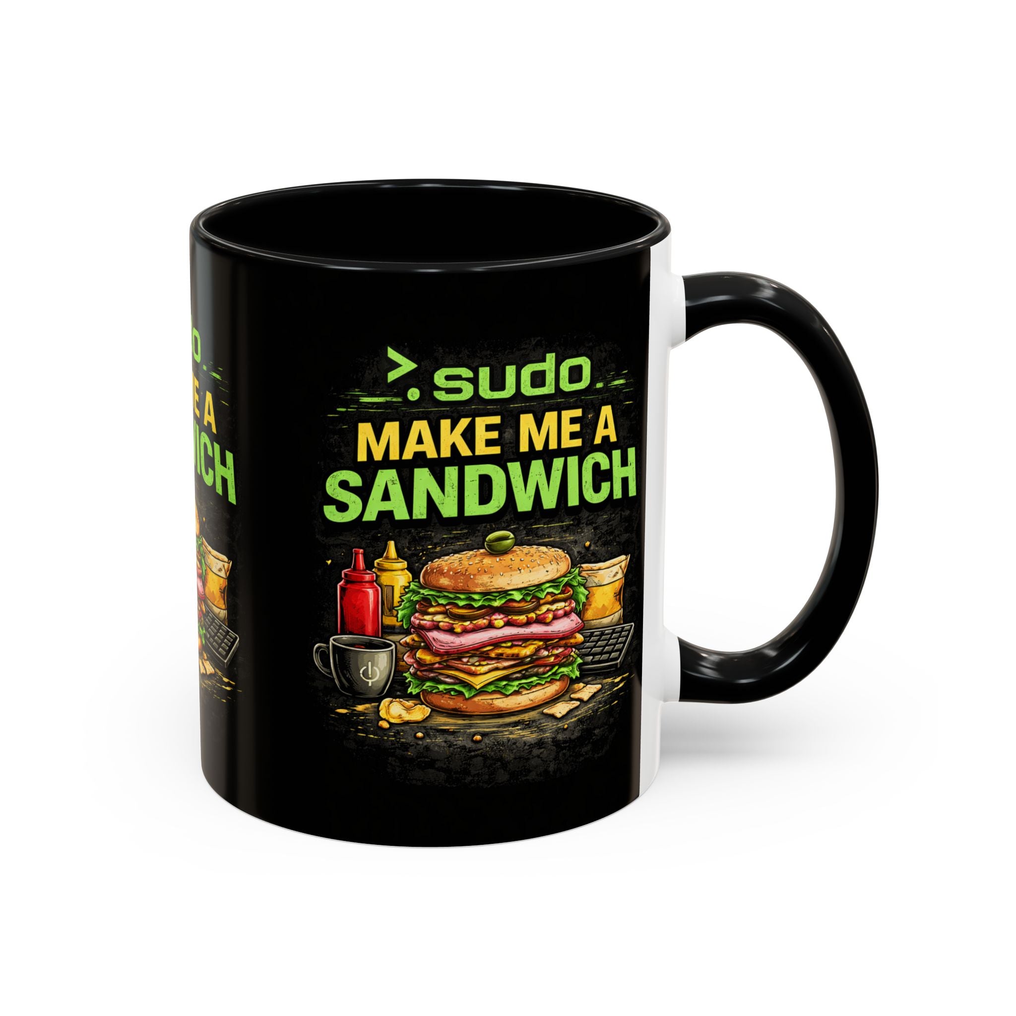 ">. Sudo Make Me a Sandwich" IT Humor Accent Coffee Mug (11, 15oz)