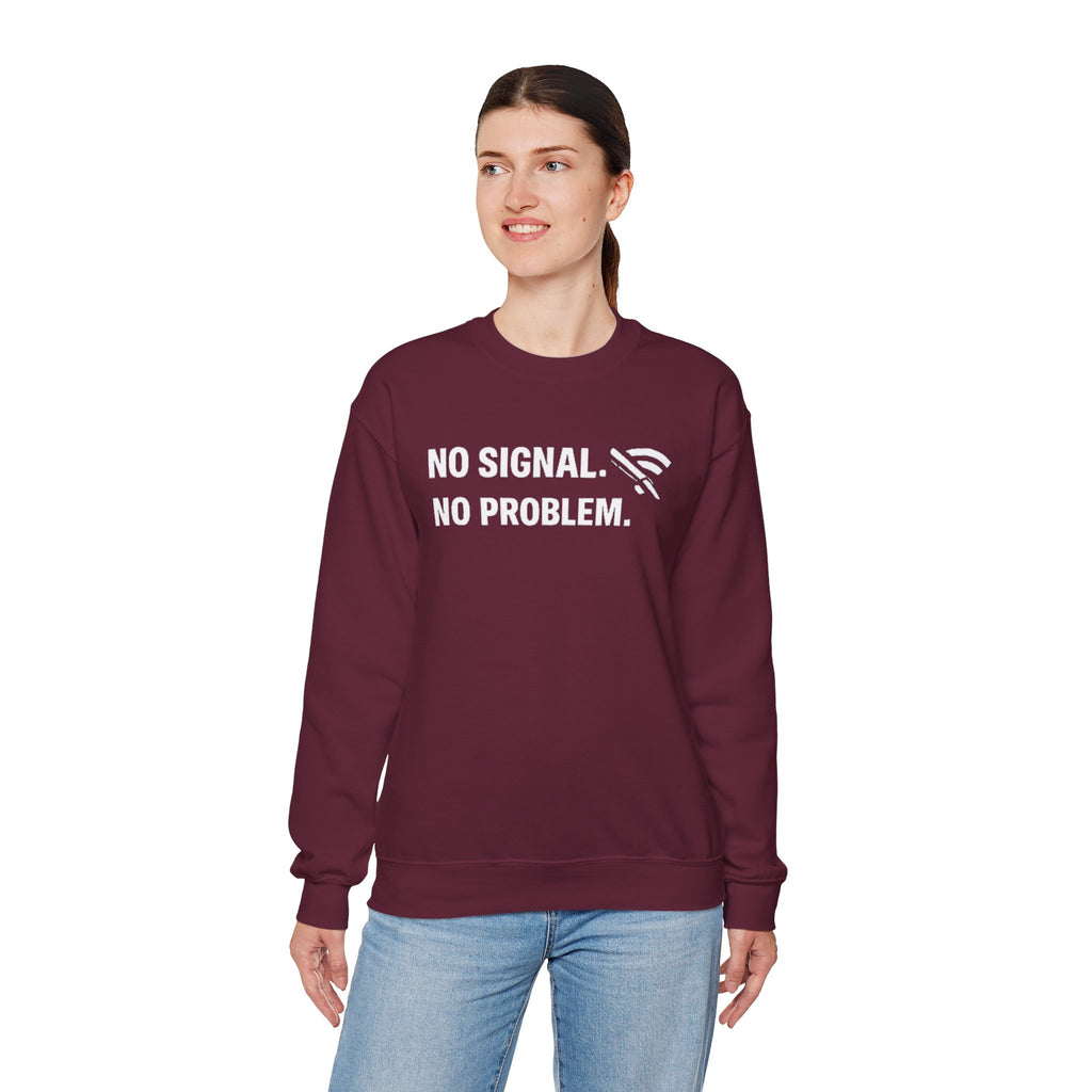 "No Signal, No Problem" Unisex Heavy Blend™ Tech Humor Crewneck Sweatshirt