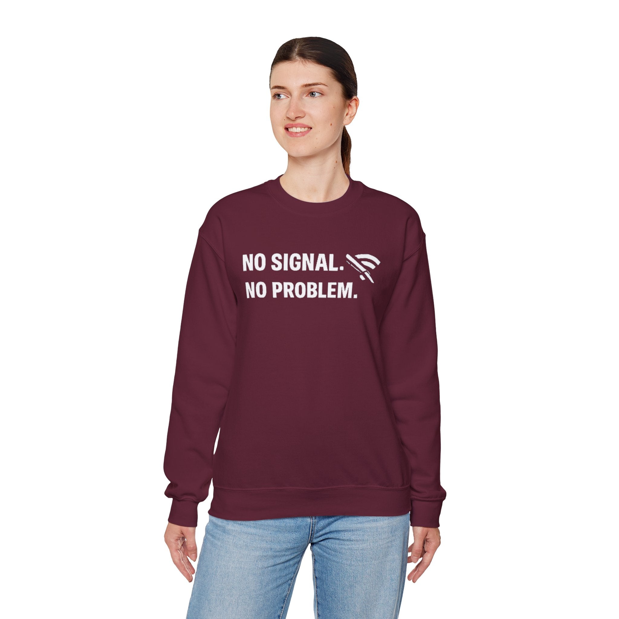 "No Signal, No Problem" Unisex Heavy Blend™ Tech Humor Crewneck Sweatshirt